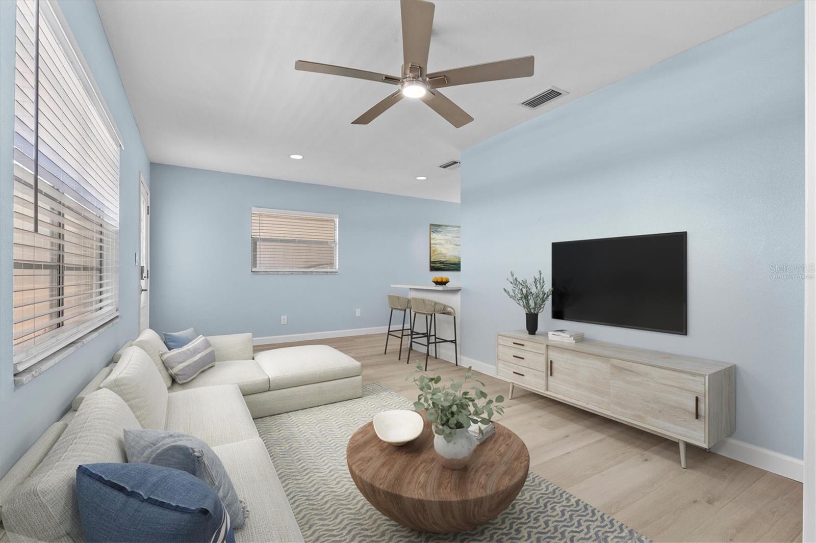 Virtually Staged showing living room