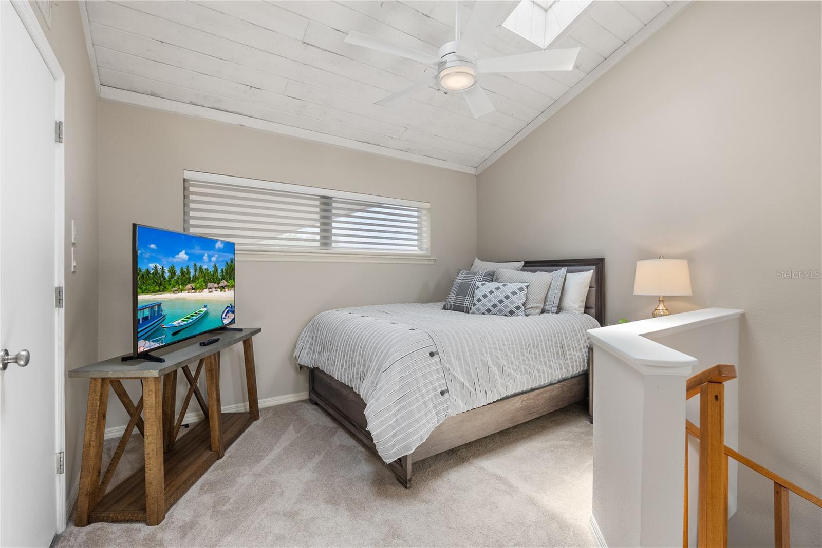 Loft space at the top of the stairs can be an extra bedroom, office, etc.