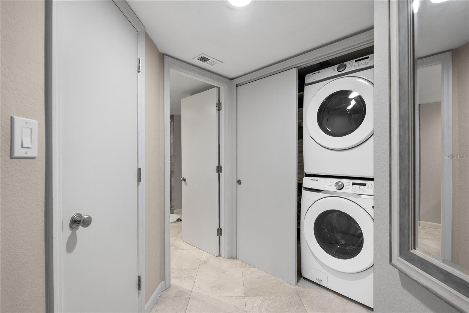 Laundry just outside downstairs bathroom