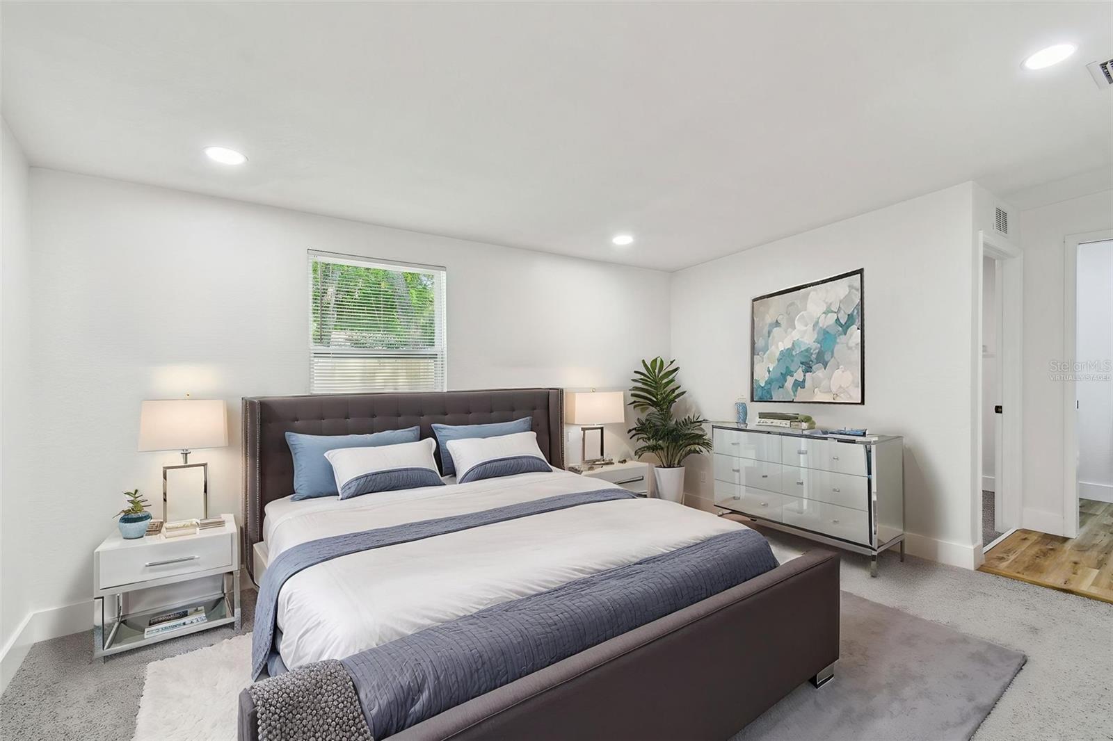 Virtually Staged Primary Bedroom