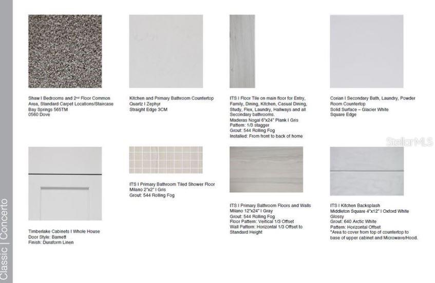 Design Selections.  Home is under construction and selections are subject to change.