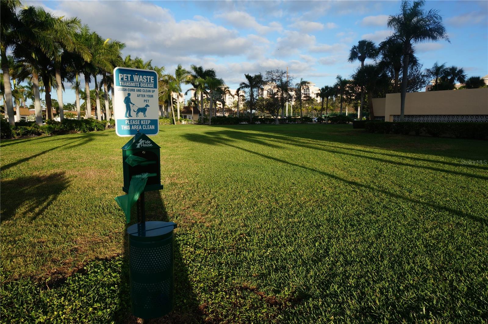 Doggy park right outside building Six