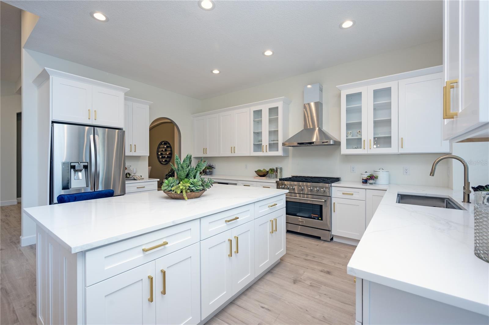Brand NEW custom kitchen with HUGE seating island and lots of storage!