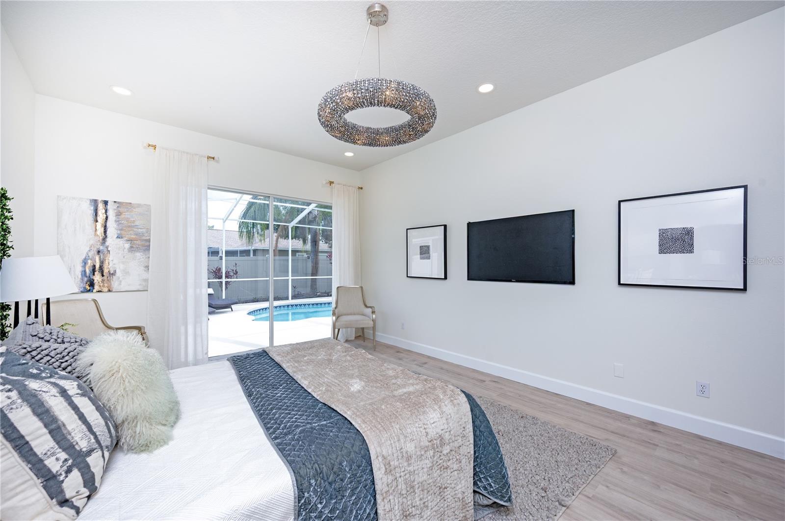 High end RH crystal light and HIGH ceilings!