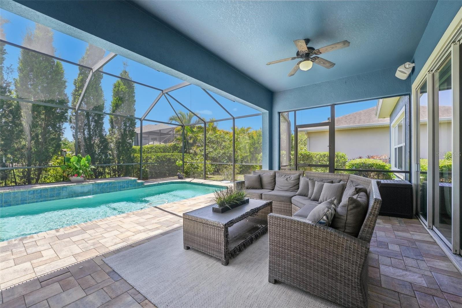 COVERED LANAI OFFERS SHADE FOR THOSE WARM SUMMER DAYS!