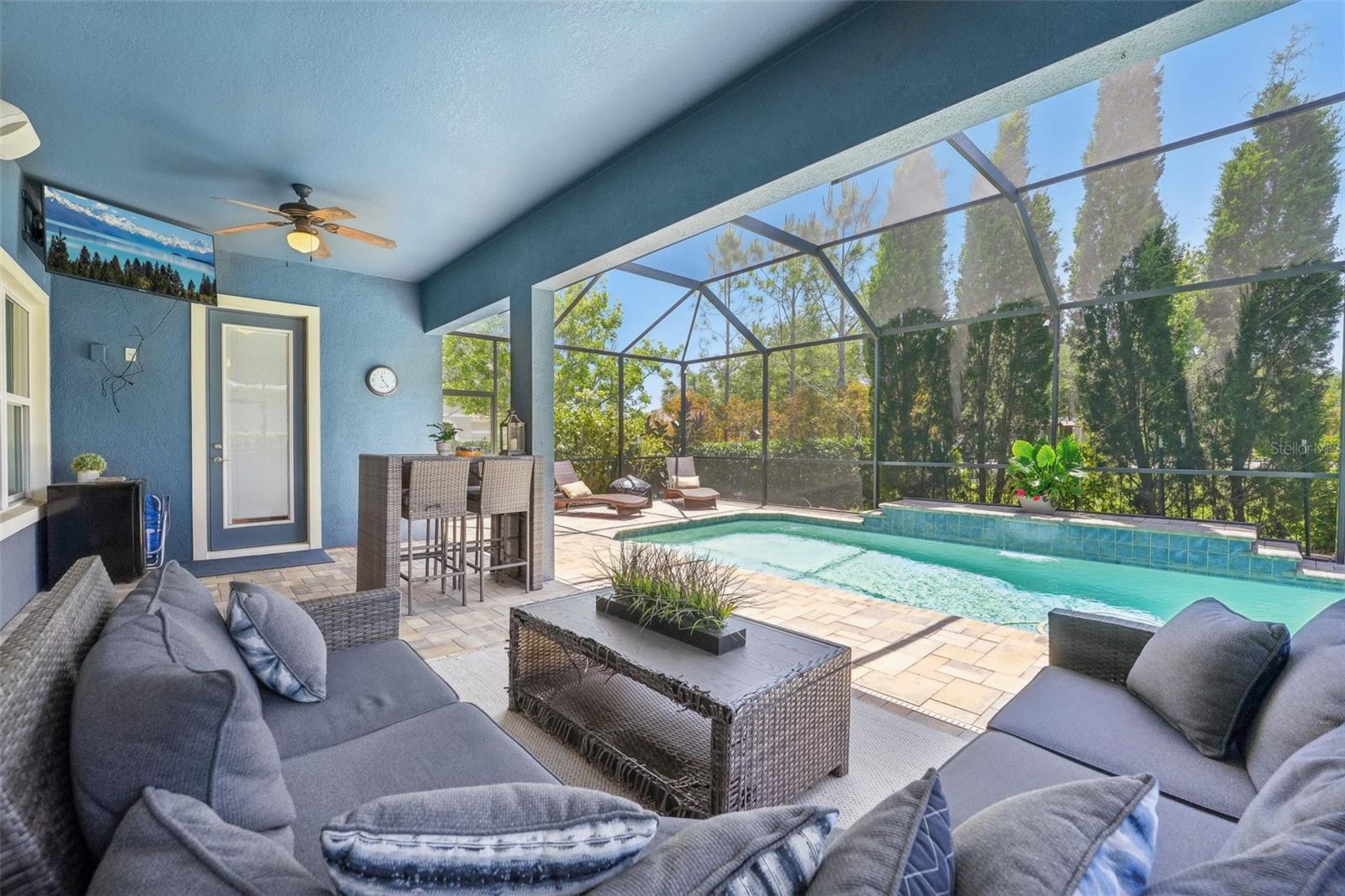 COVERED LANAI OFFERS SHADE FOR THOSE WARM SUMMER DAYS!