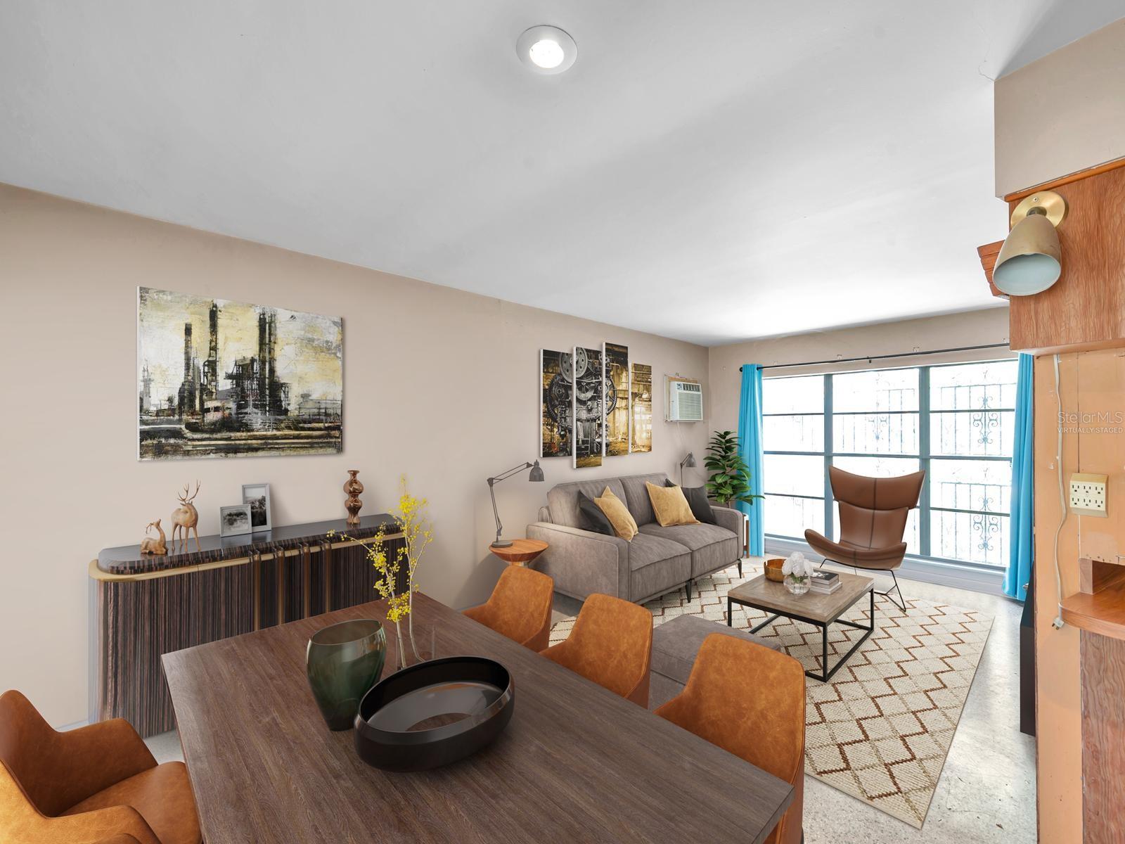 Dining and Living “virtually staged”