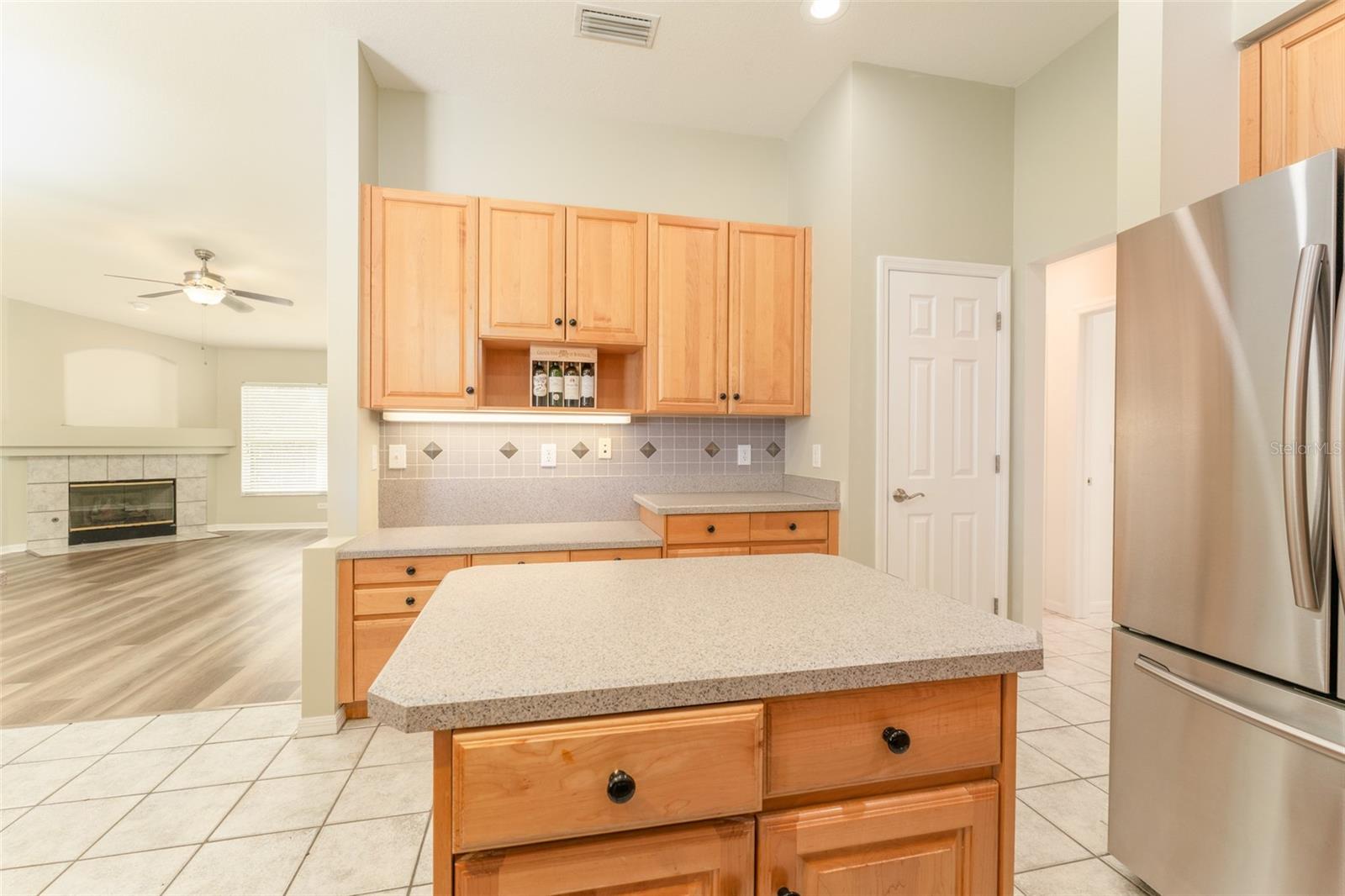 view of family room from the kitchen