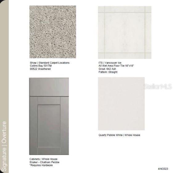 Design Selections.  Home is under construction and selections are subject to change.