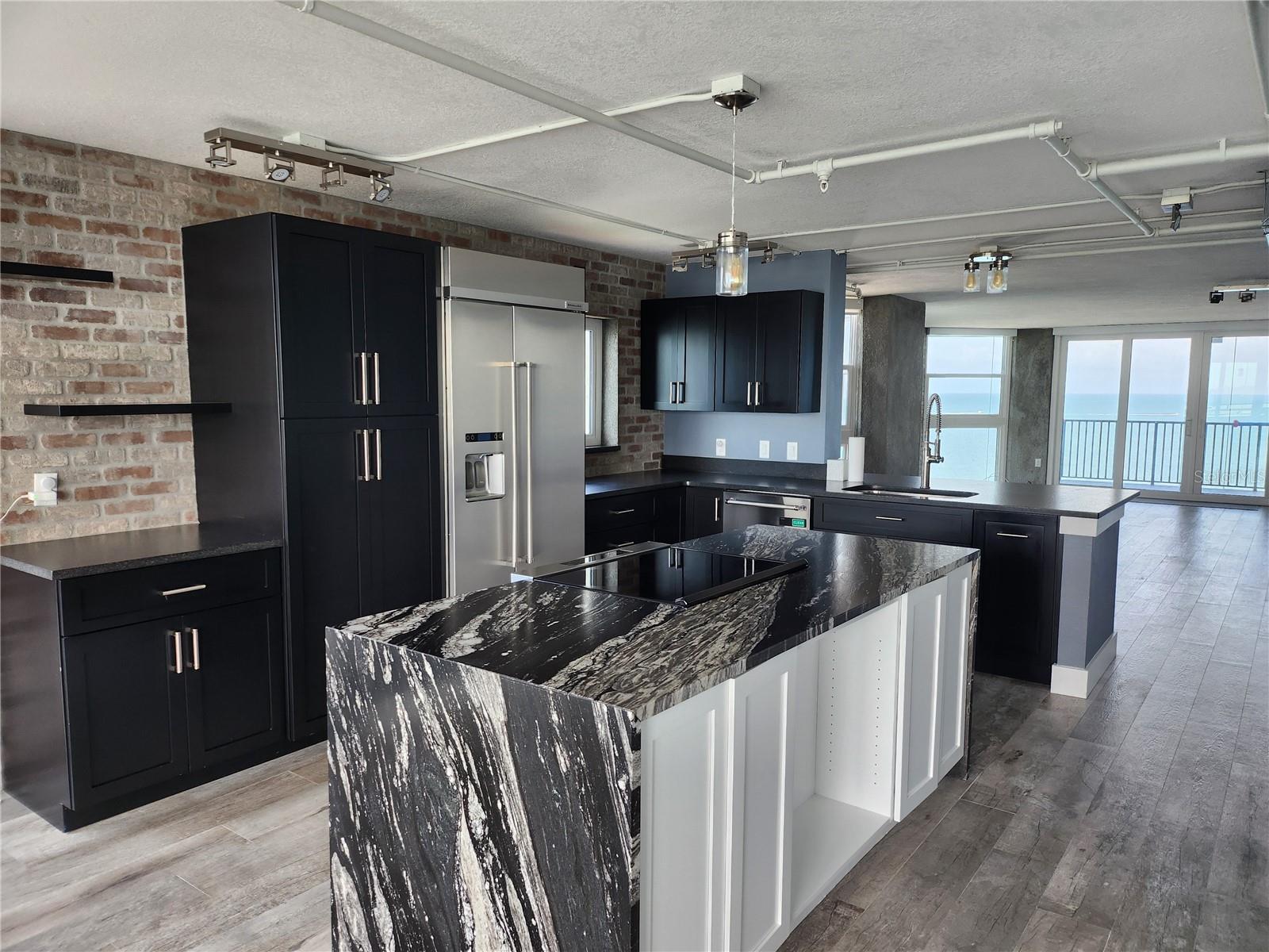 Kitchen facing living room