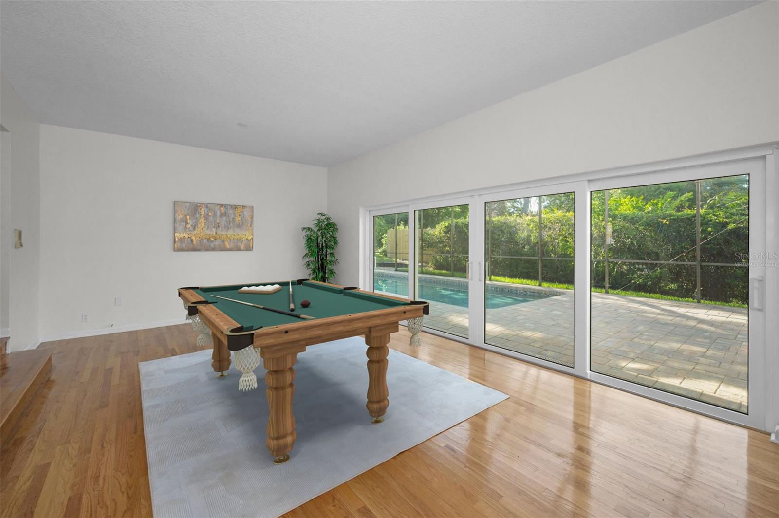 Pool table virtually staged