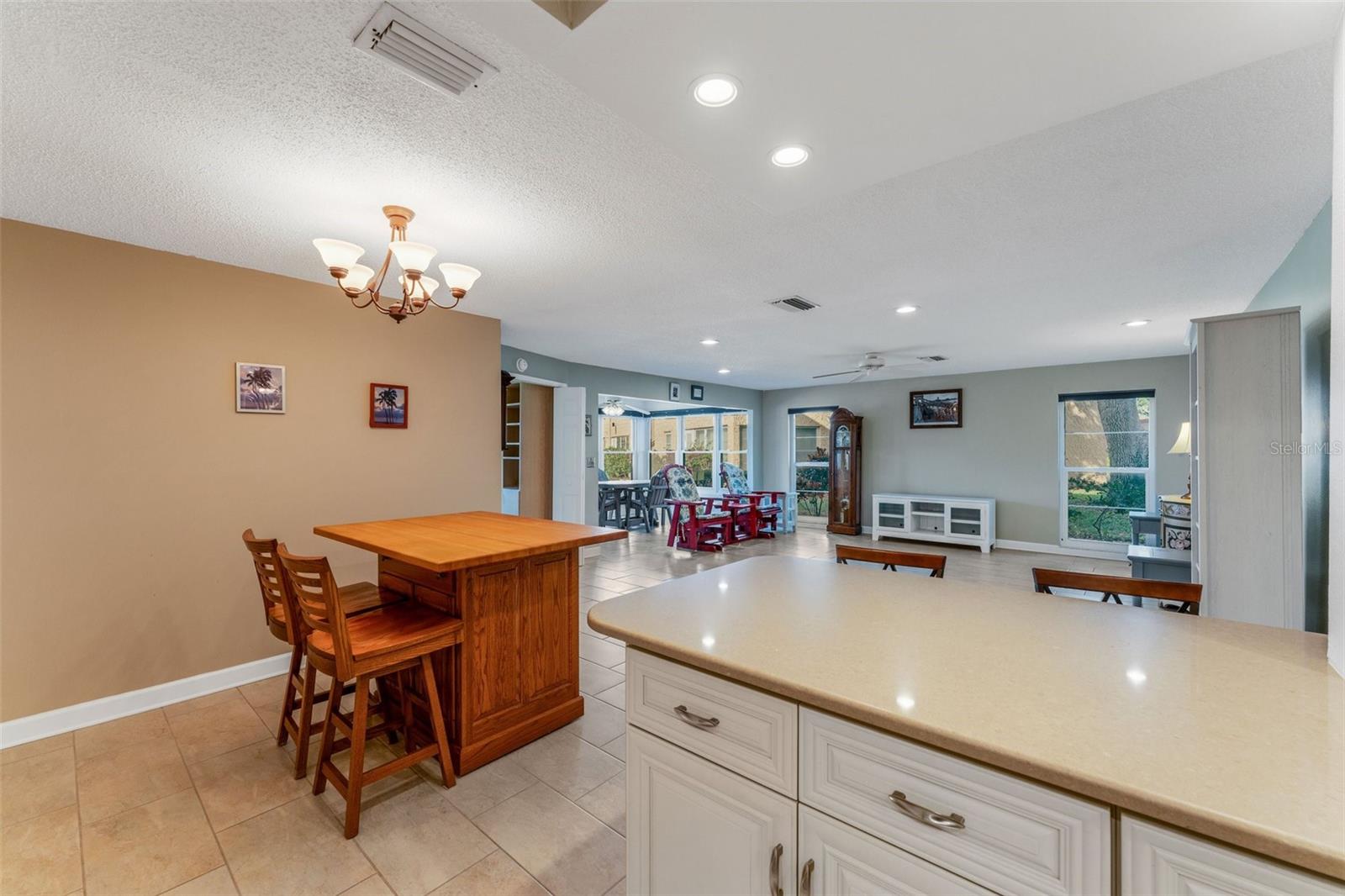 Kitchen Looking to Living Room and Florida Room