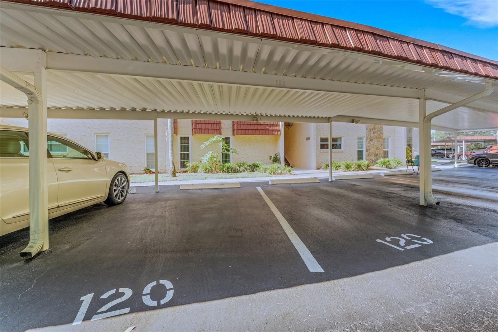 2 Covered Parking Spaces at Your Front Door