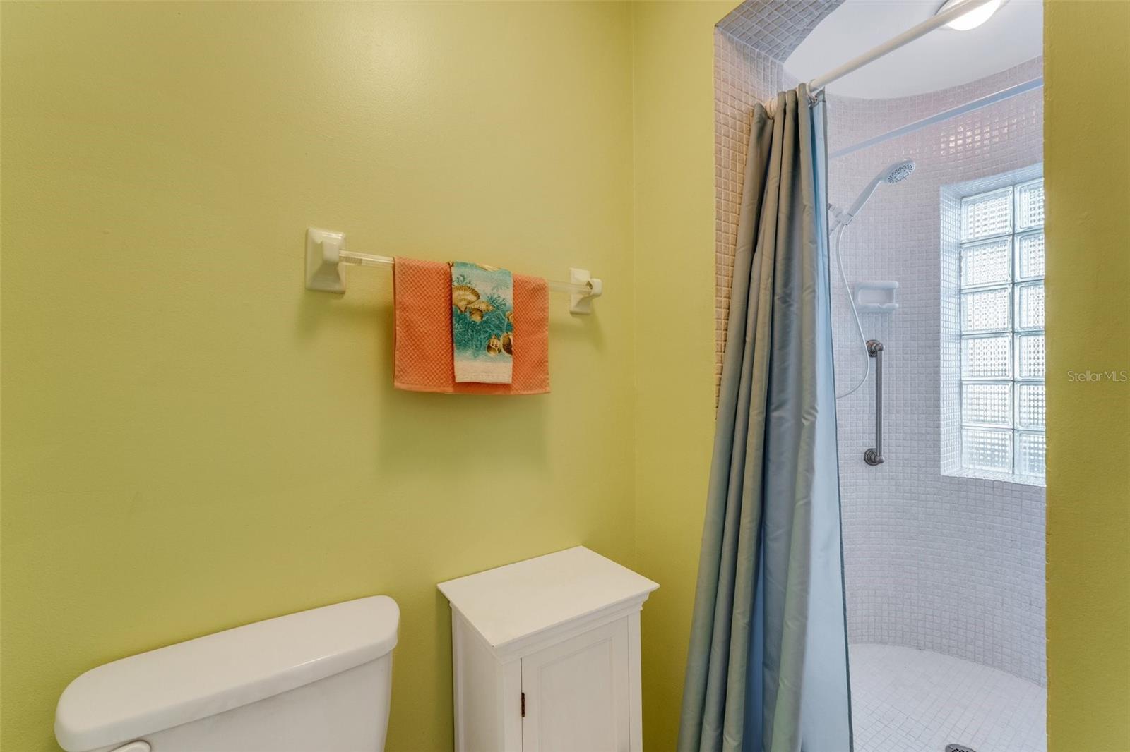 Primary Bath with Glass Block Shower