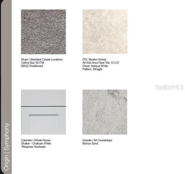 Design Selections.  Home is under construdction and selections are subject to change.