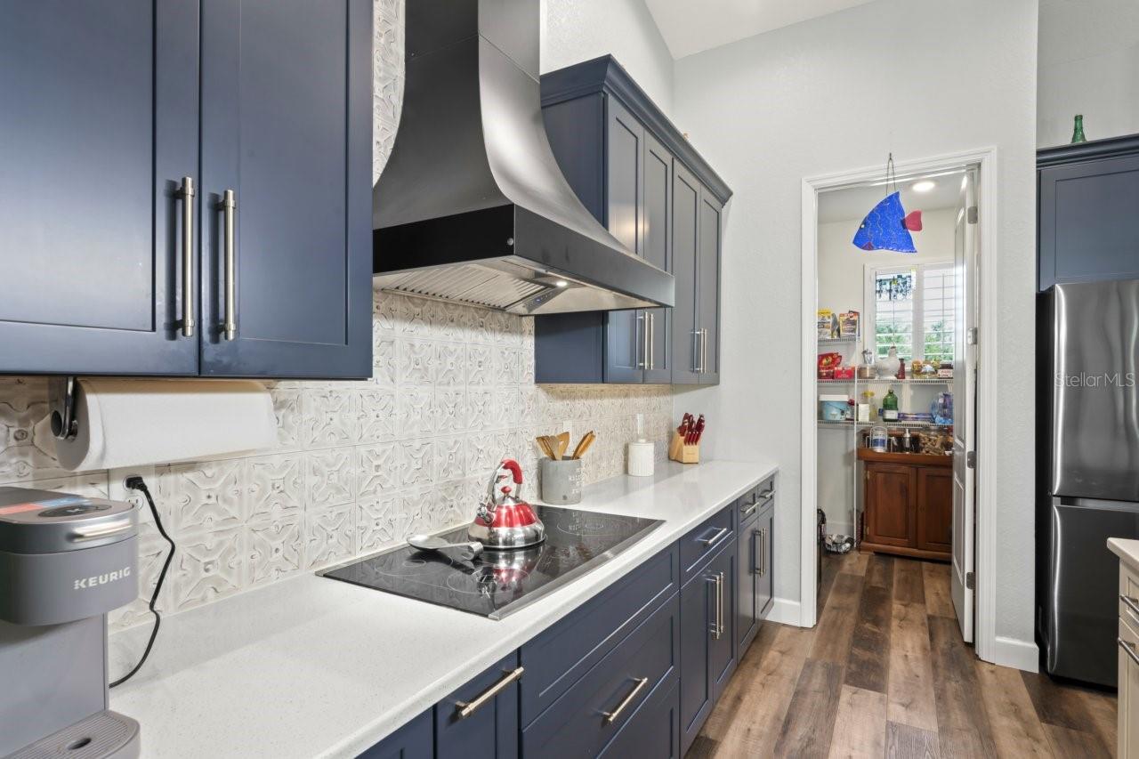 Flat top range with custom hood