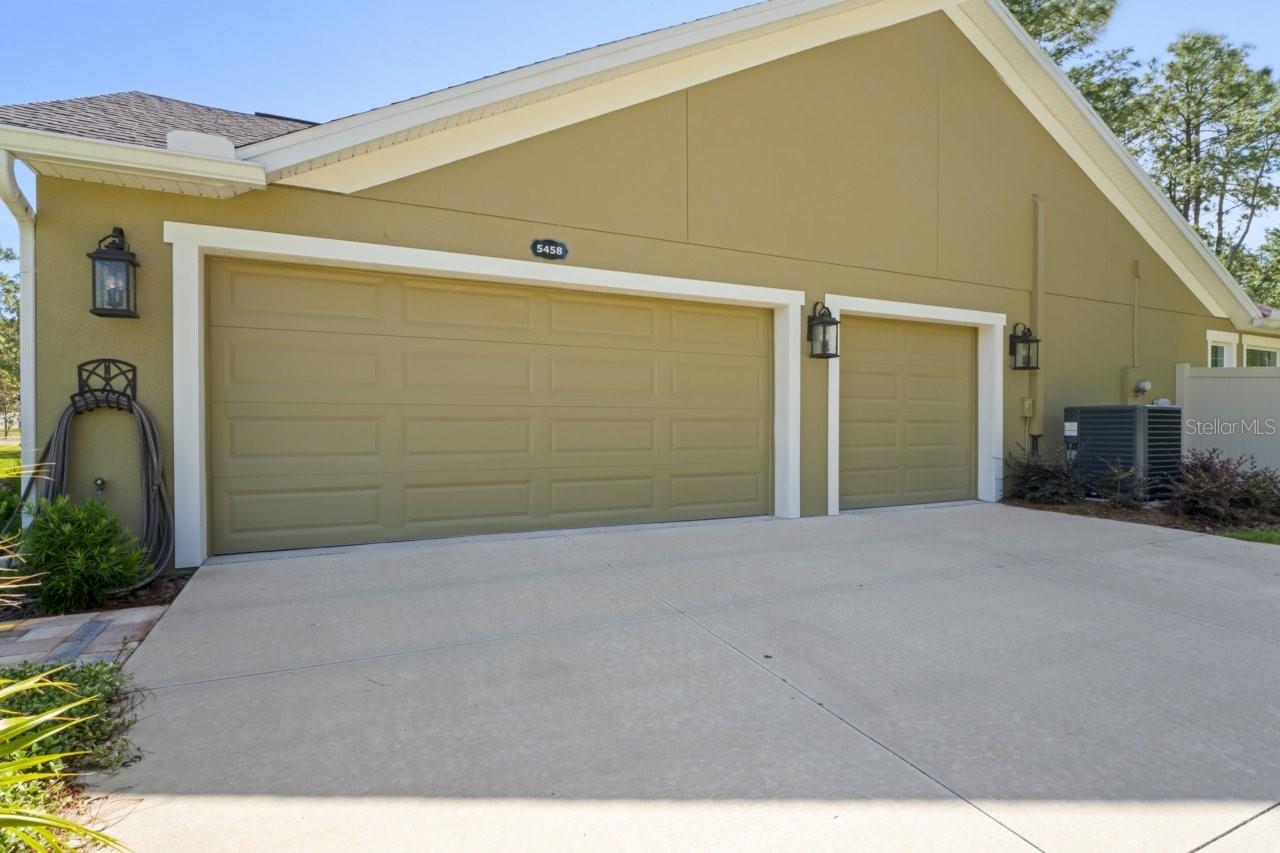driveway and three car garage