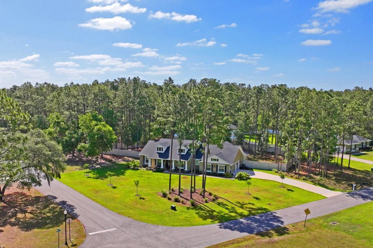 aerial of corner property