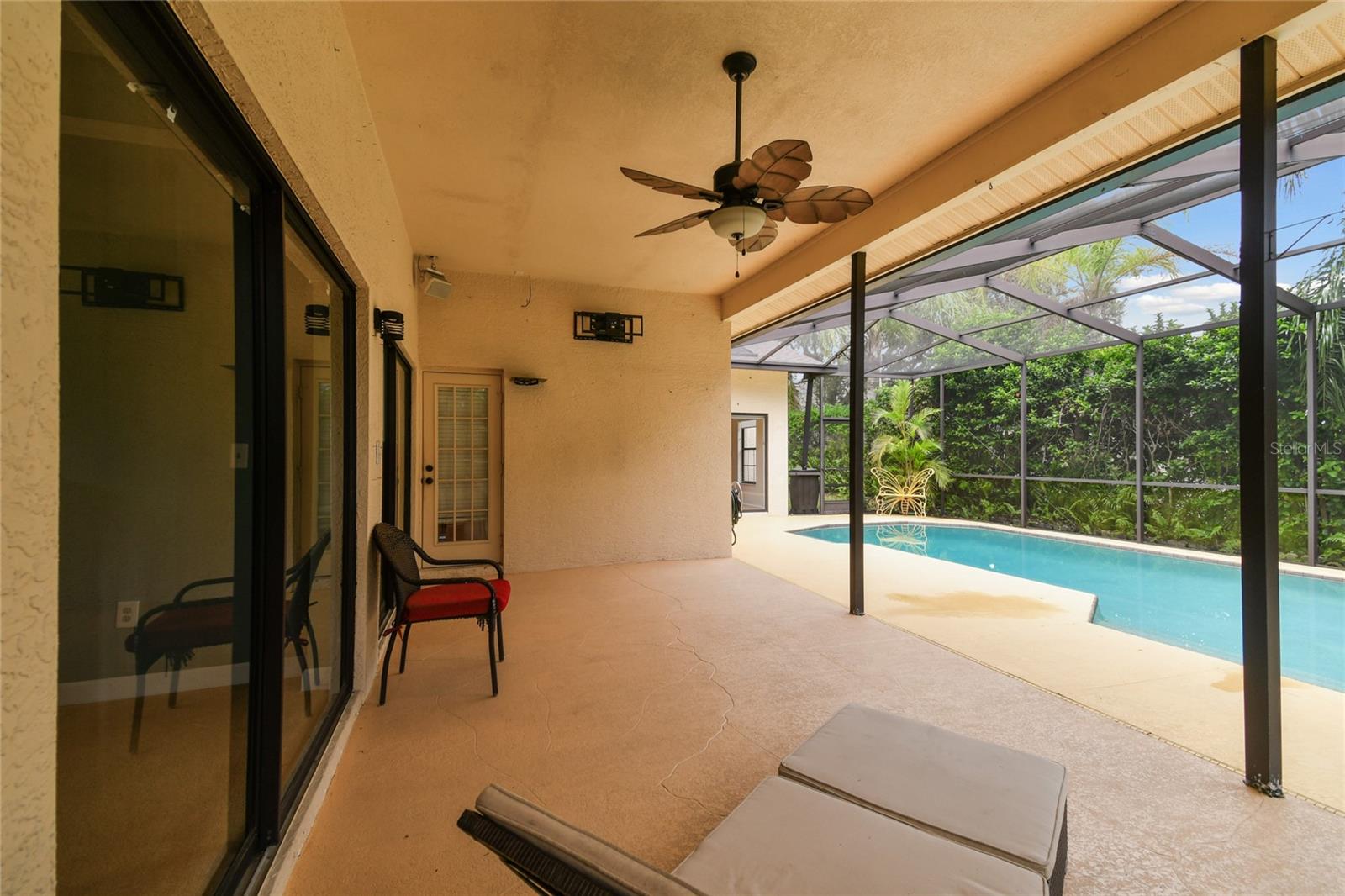 Pool covered patio area