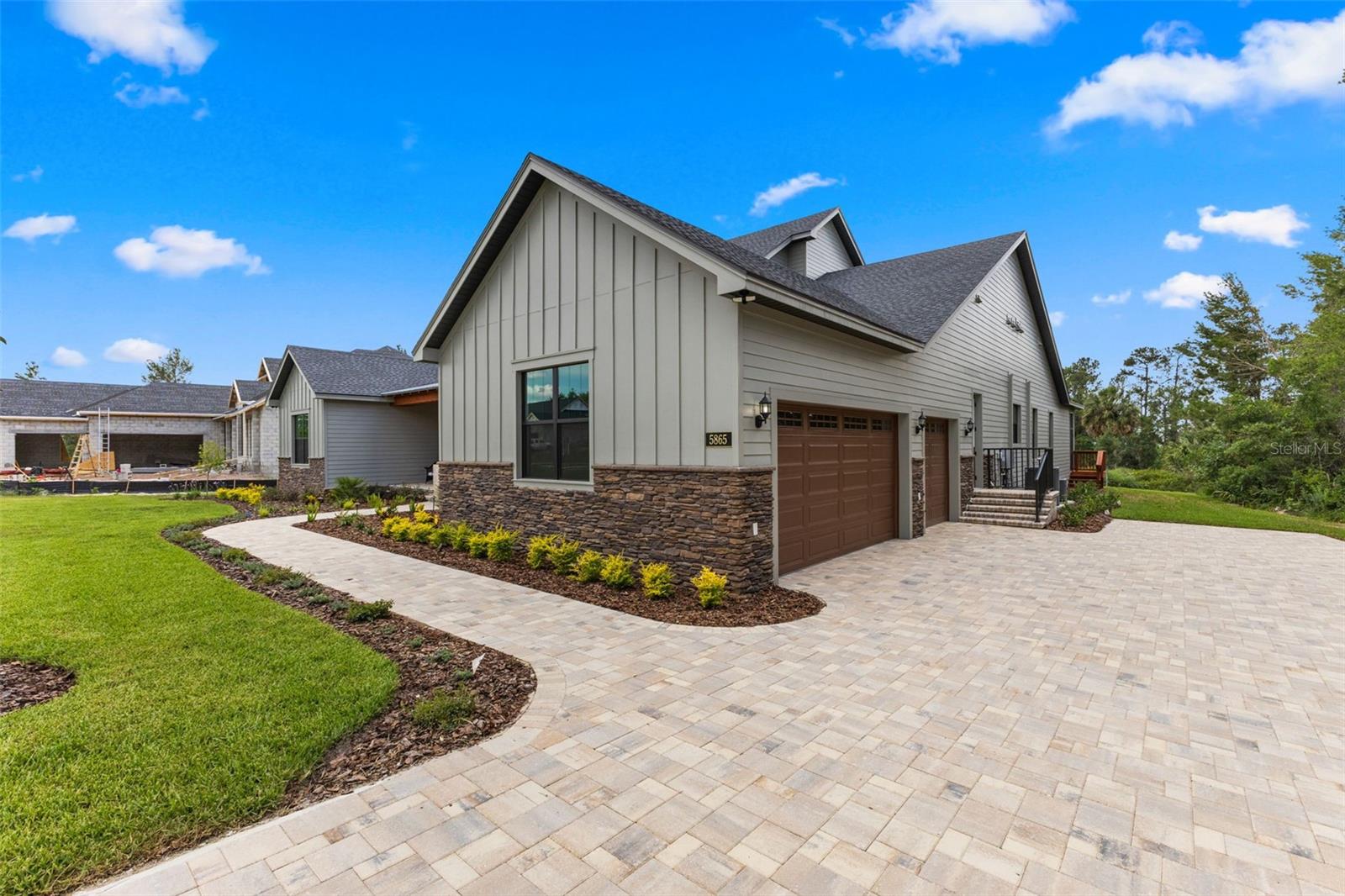 Side entry 3 car garage