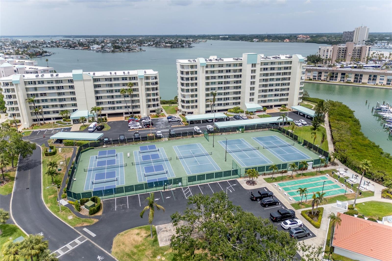Aerial of Tennis Courts, Pickleball Courts, Shuffleboard