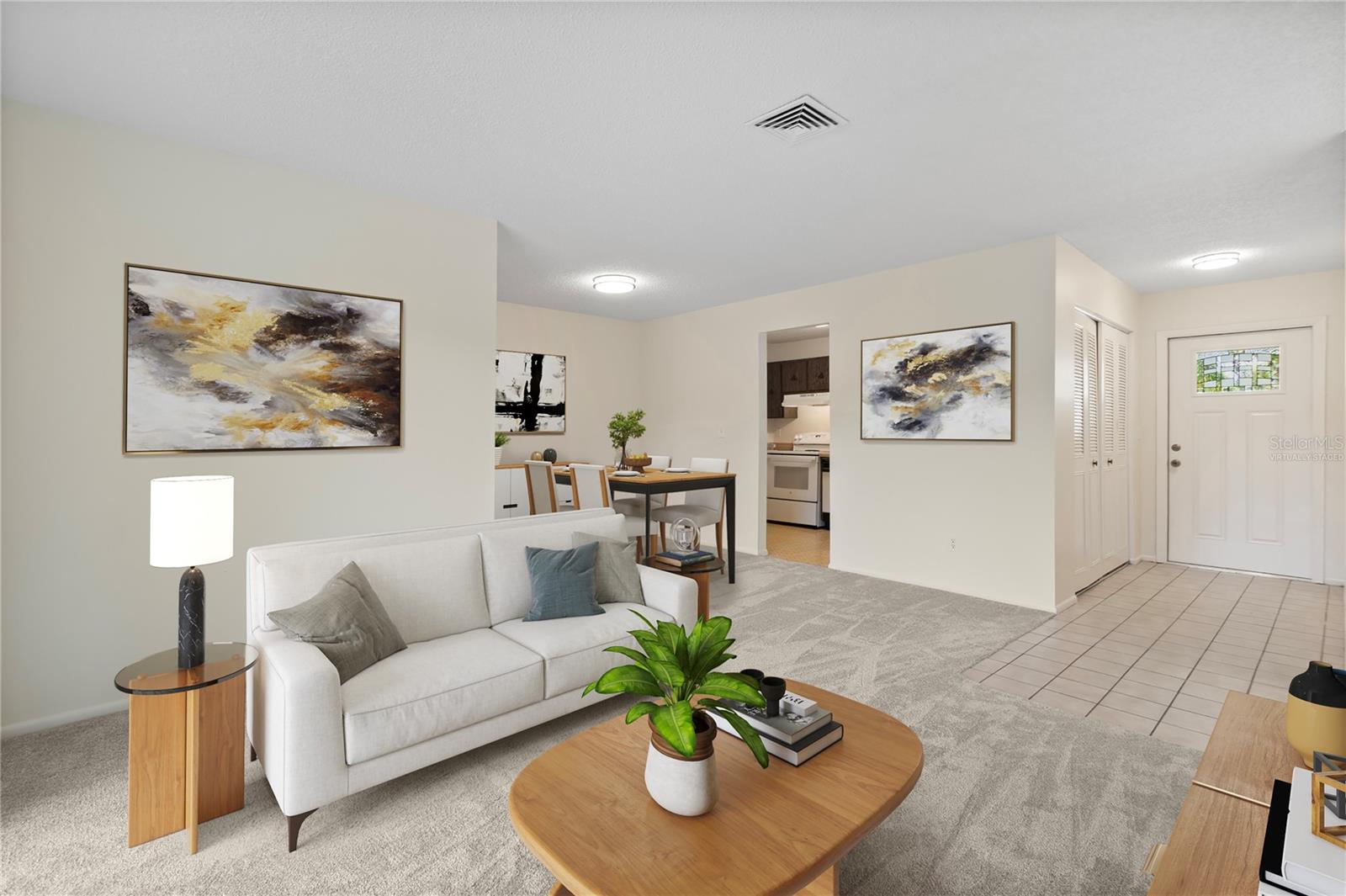 Virtually staged living room