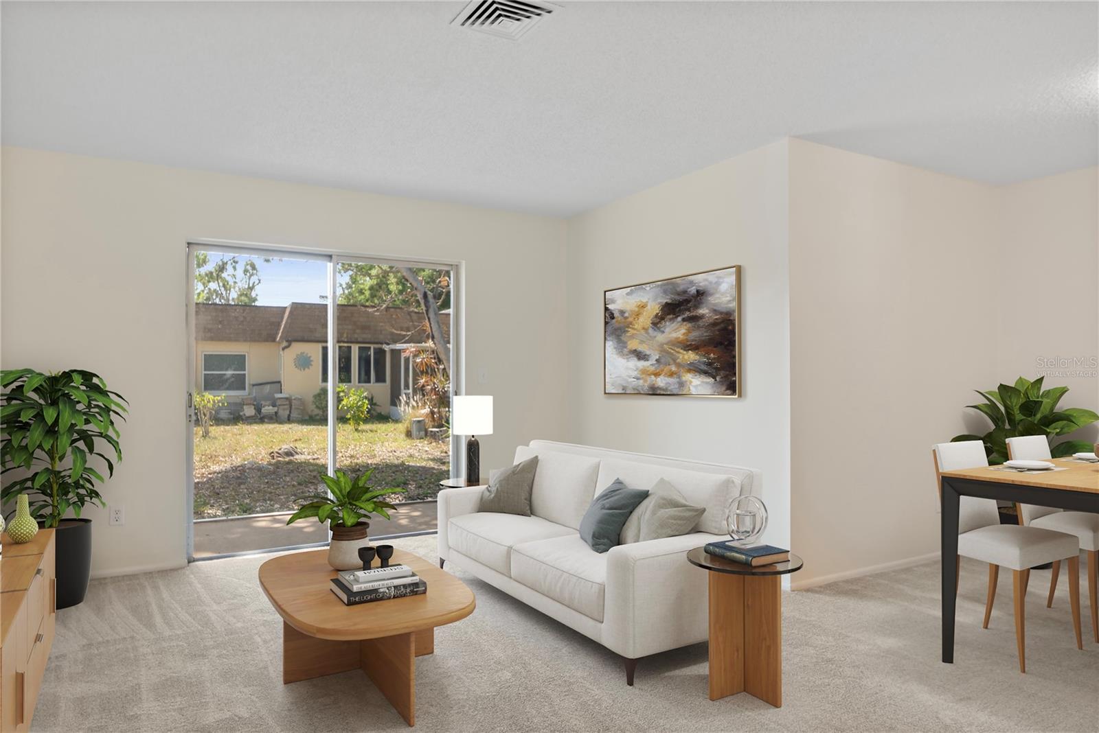 Virtually staged living room