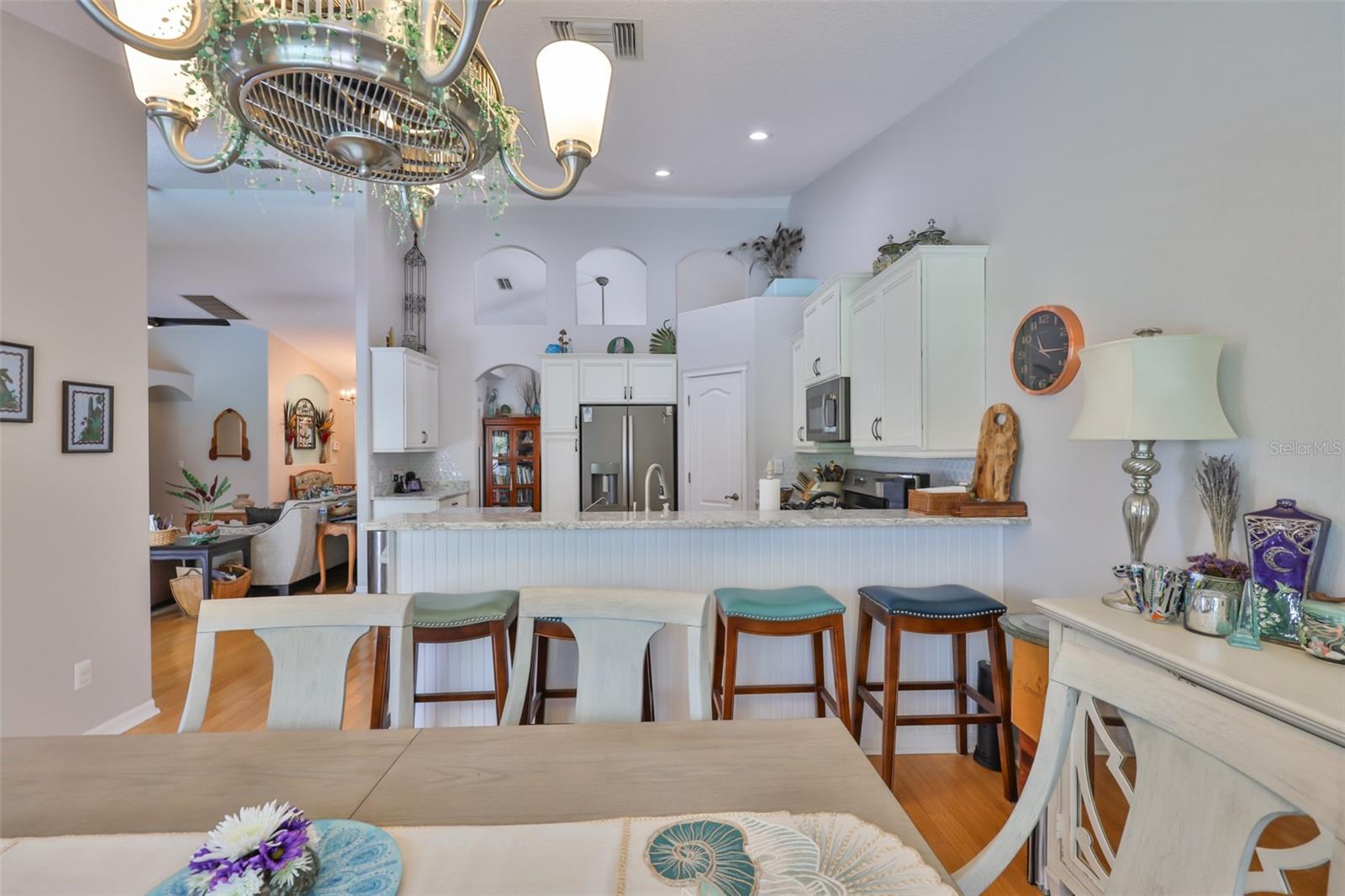 View of the kitchen from the breakfast nook
