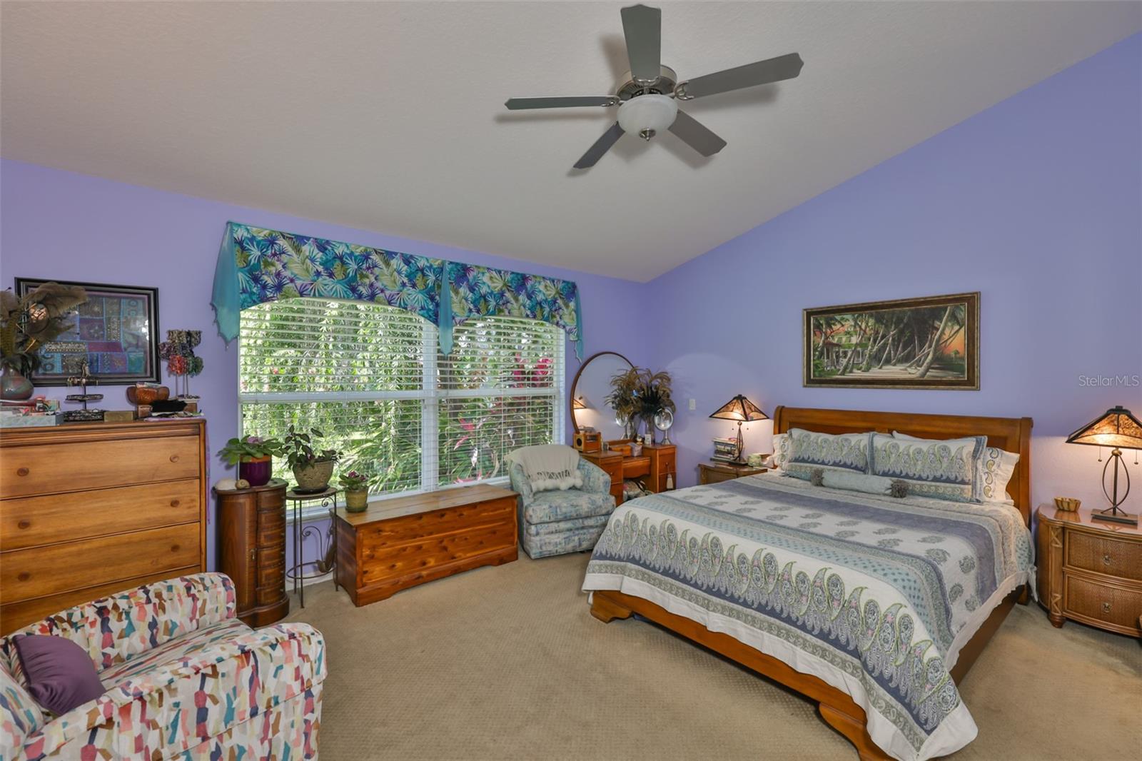 Vaulted Ceiling in the spacious Primary Bedroom