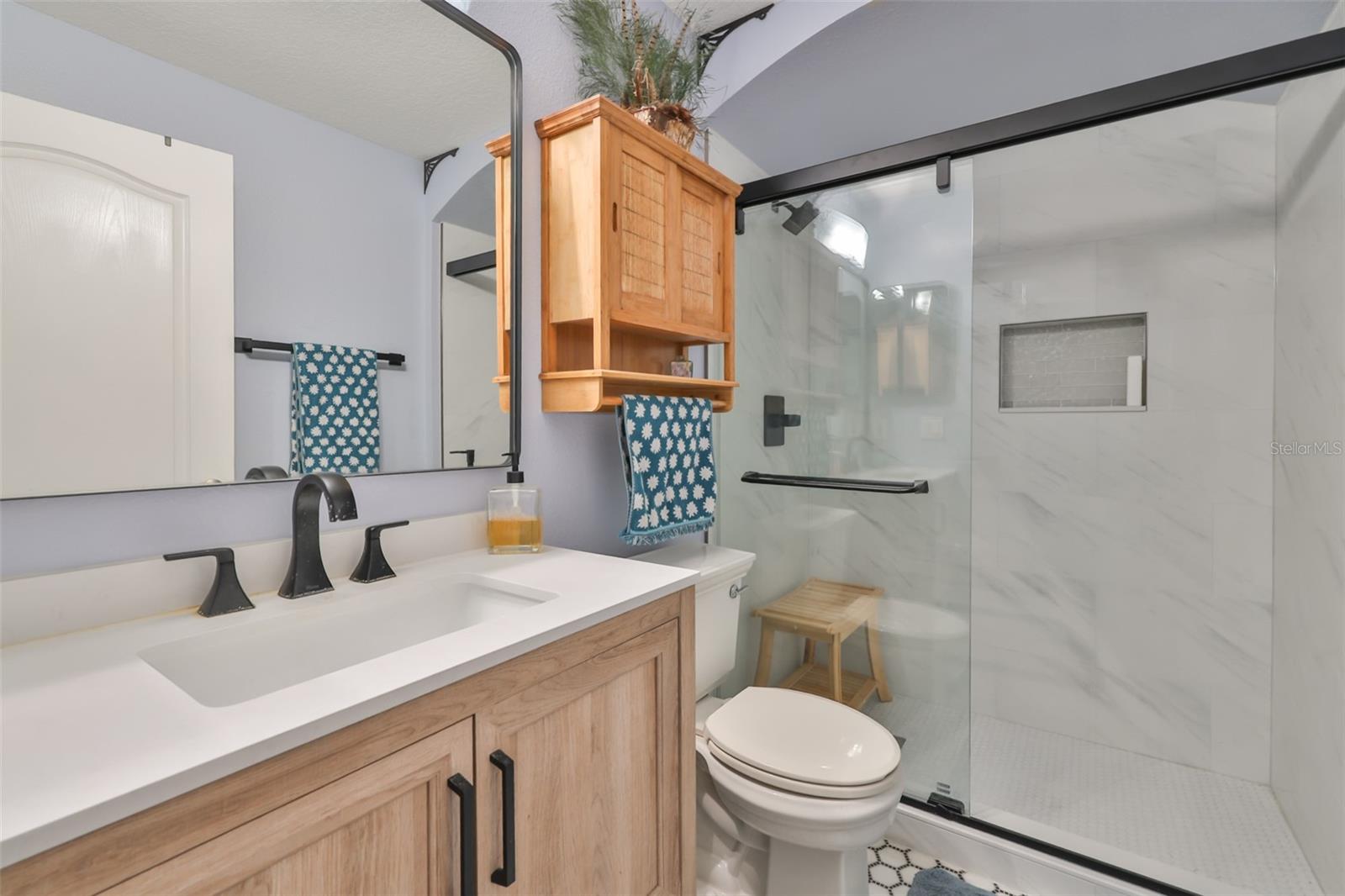 2nd Bath also remodeledNew vanity, Glass enclosed shower and more!