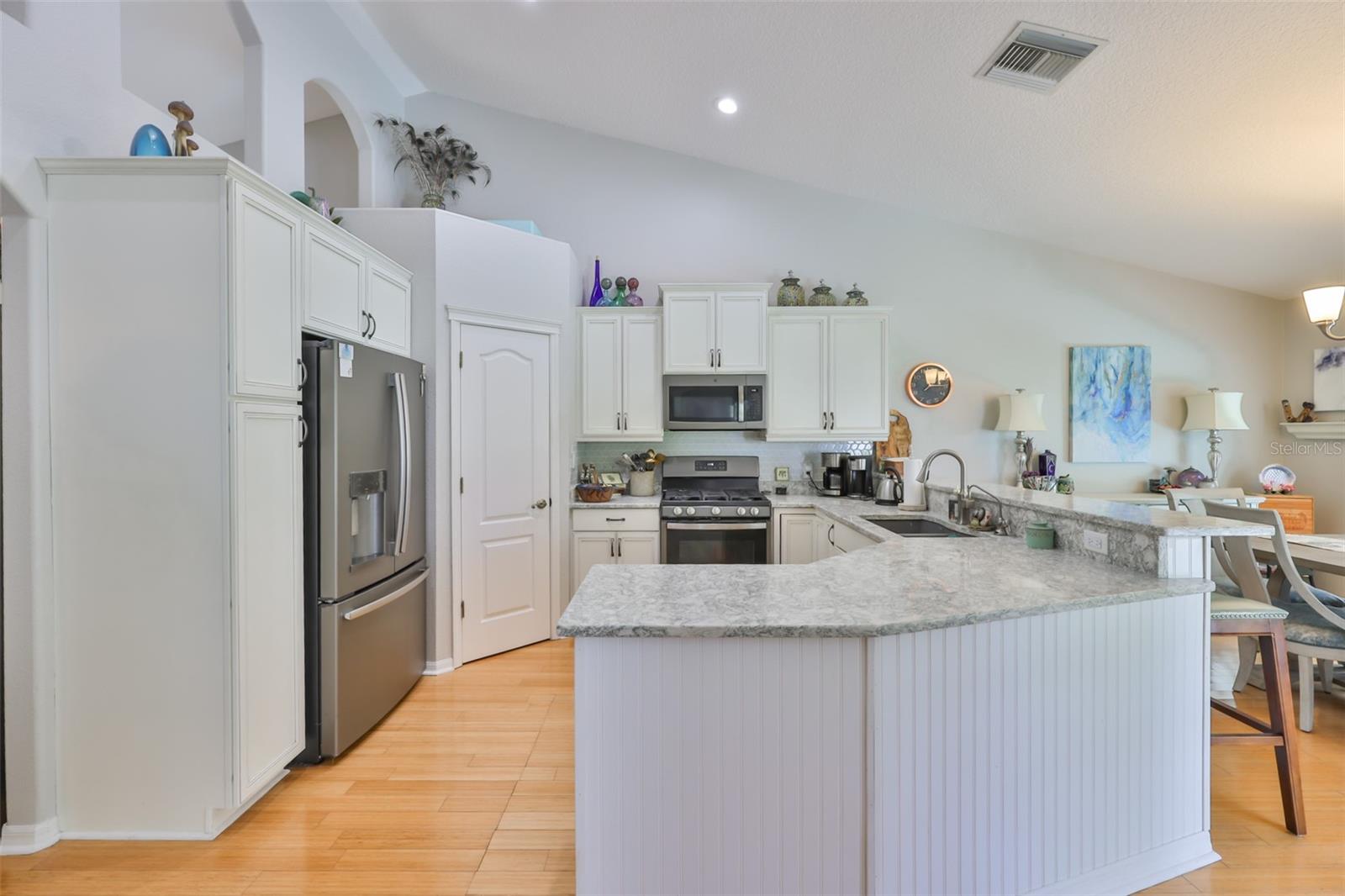 Remodeled kitchen with Quartz counters....