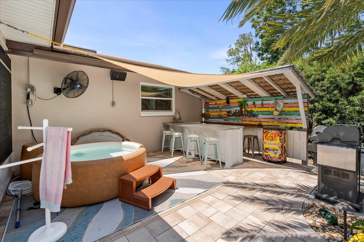 Outdoor bar area