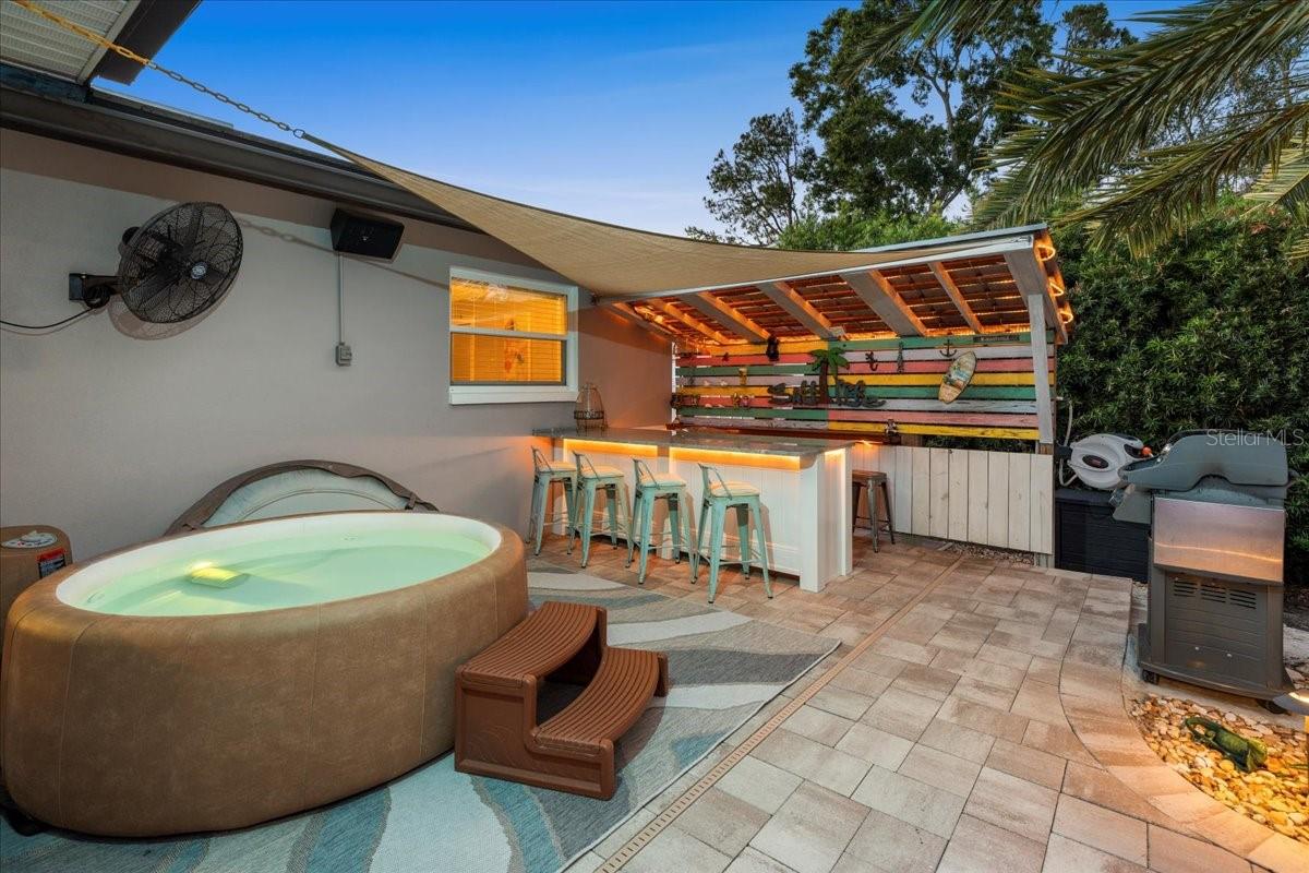 Outdoor bar area