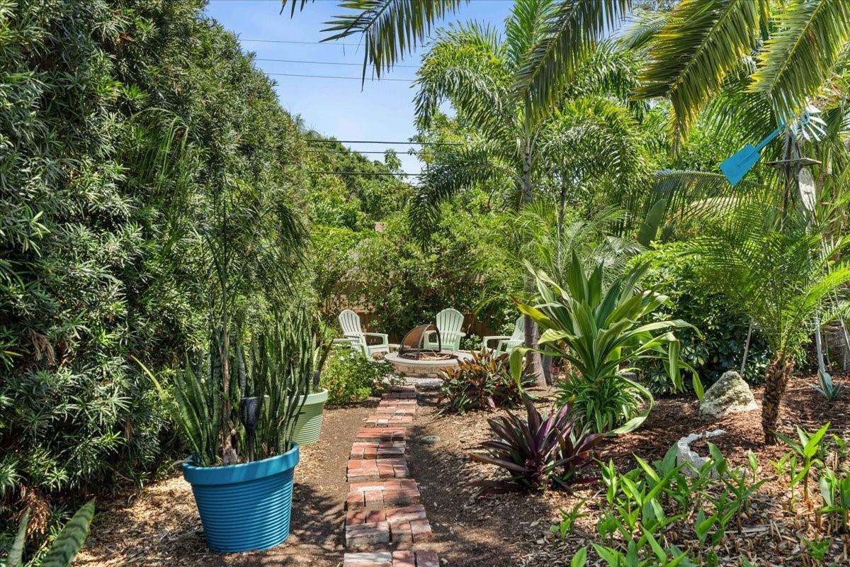 Garden seating area