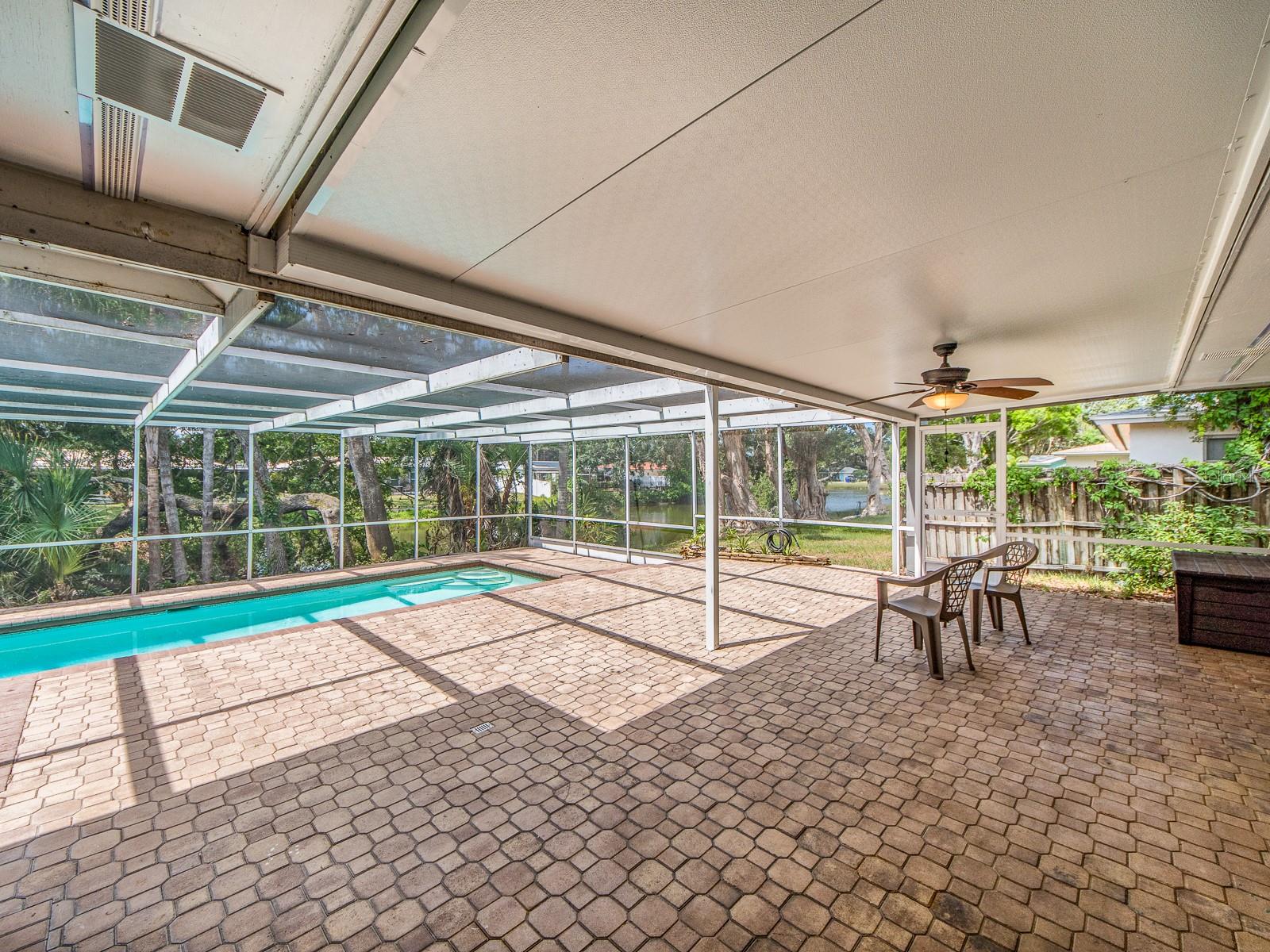 Pavered pool deck