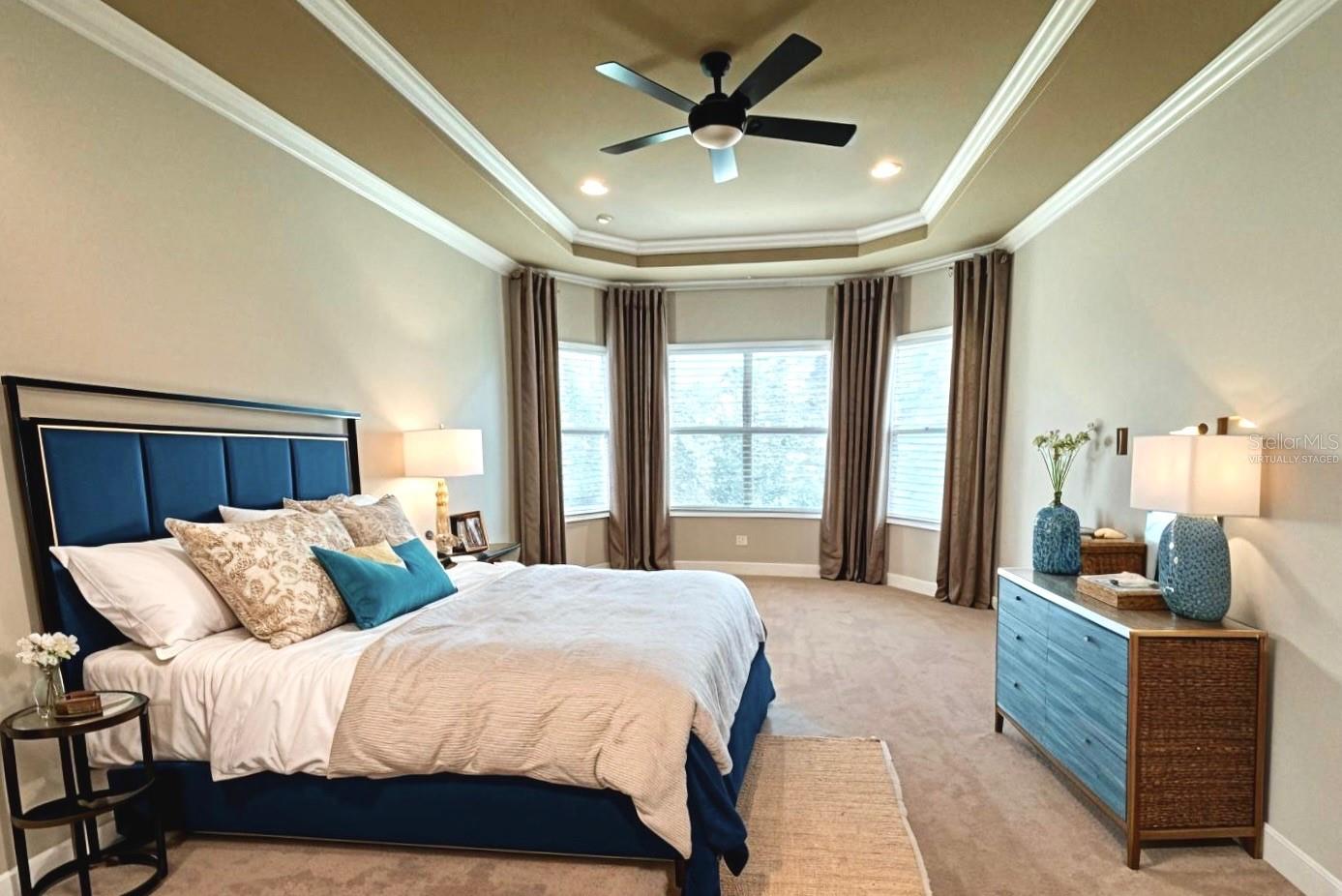 Virtually staged Primary Bedroom