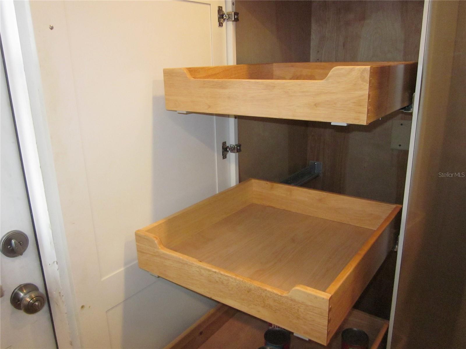 pull out drawers  in cabinetry