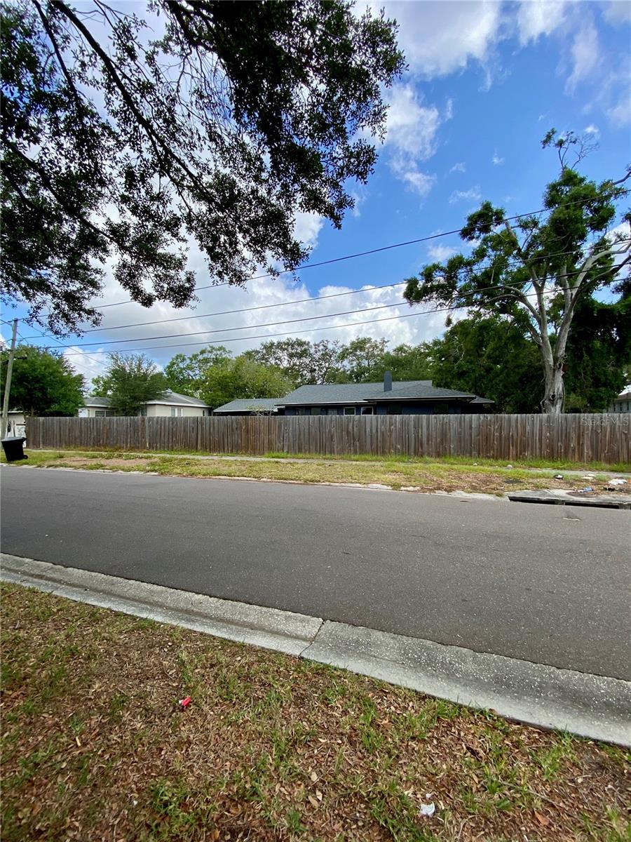 back of property fence on a double lot