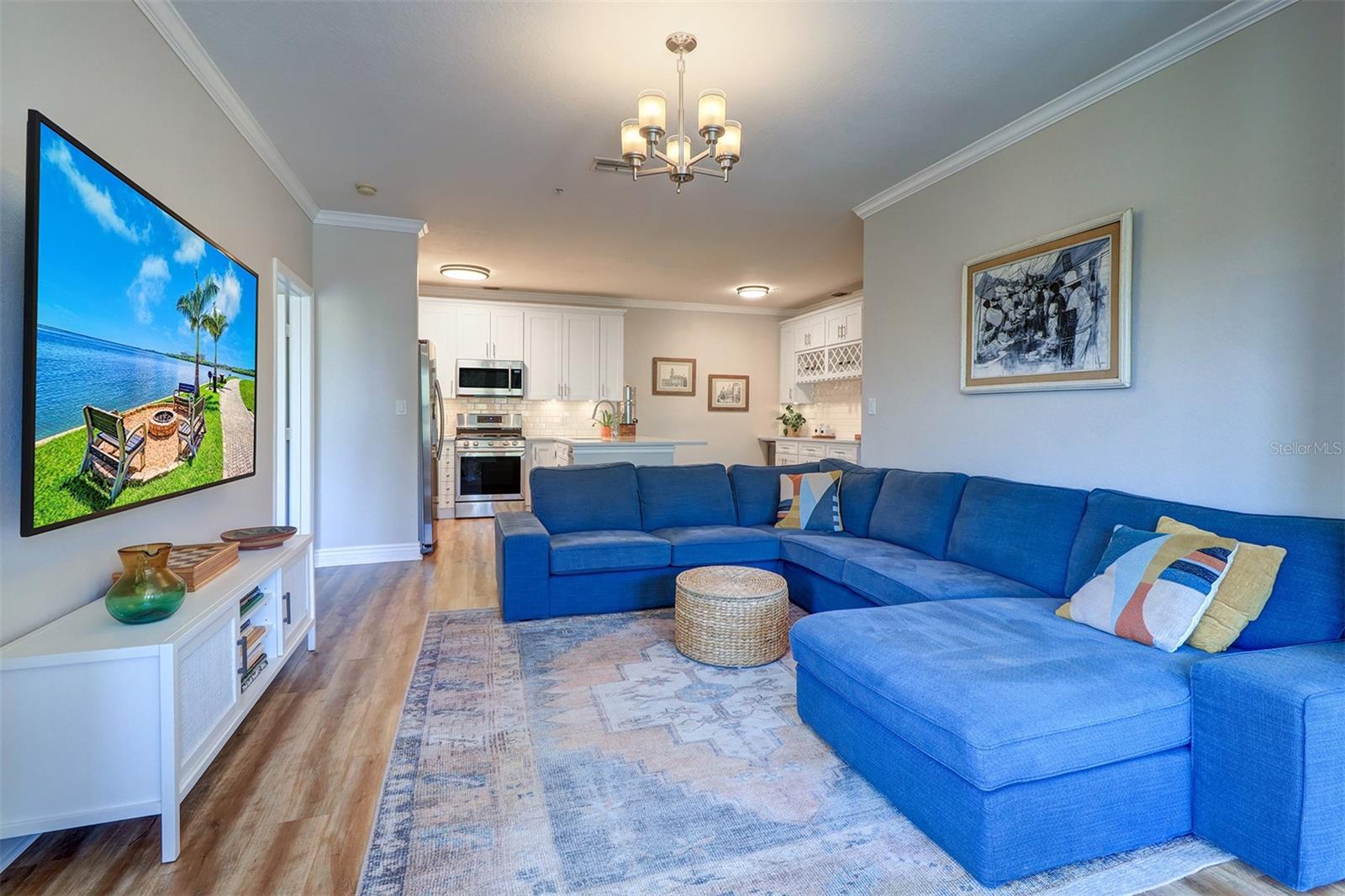 Looking back into the living and kitchen areas