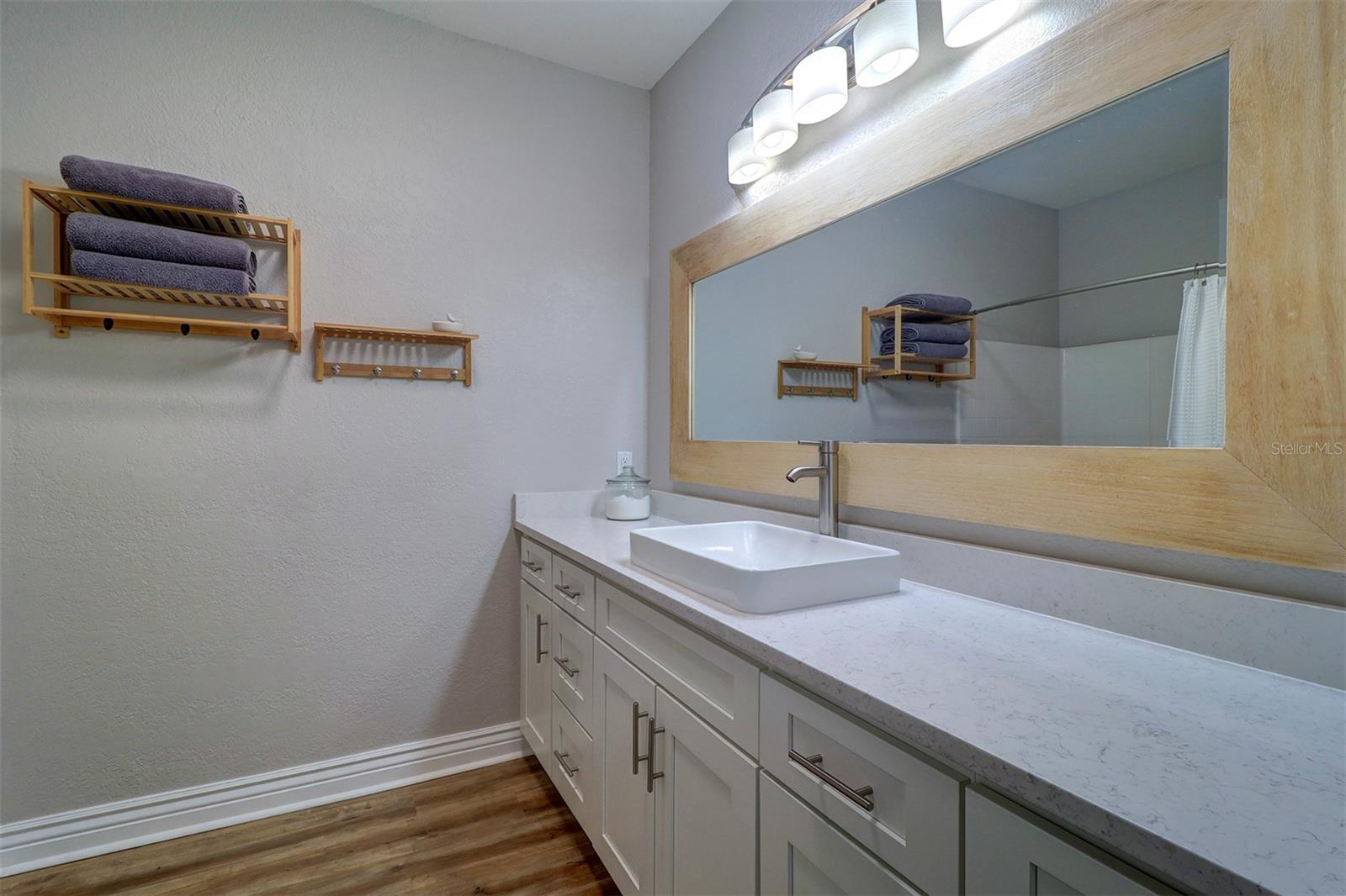 Primary bedroom to walk in closet and bath area