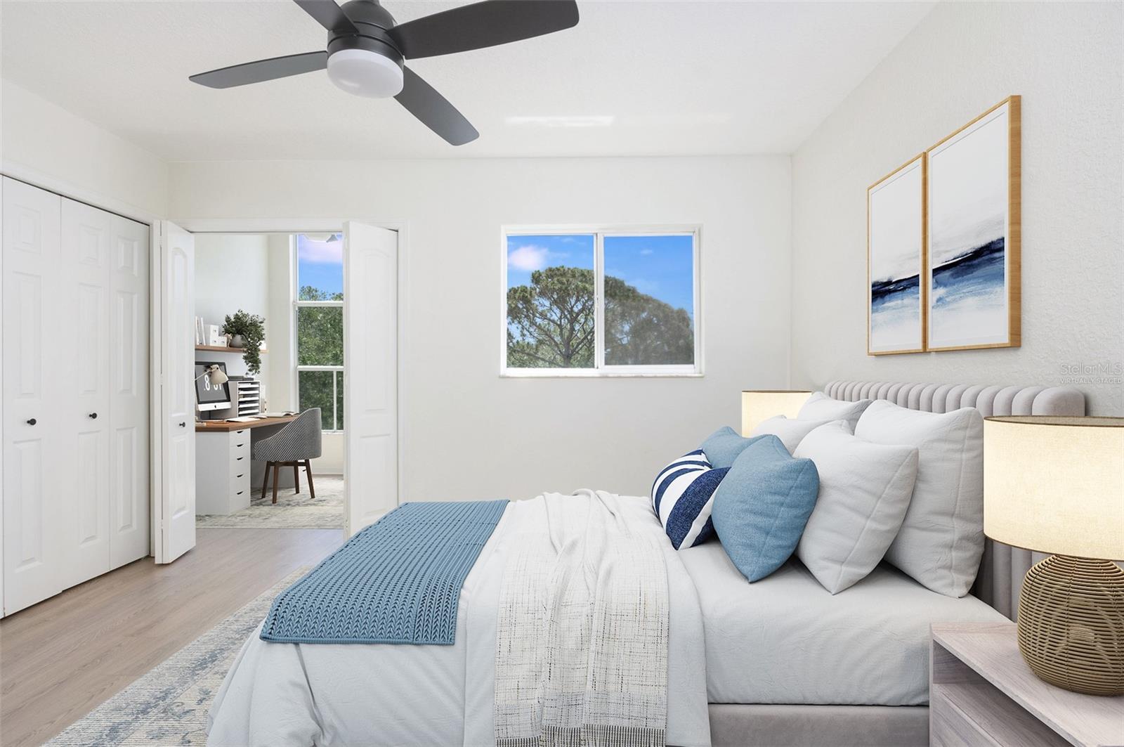 Virtually Staged Bedroom and Den. Third Floor Primary Bedroom.