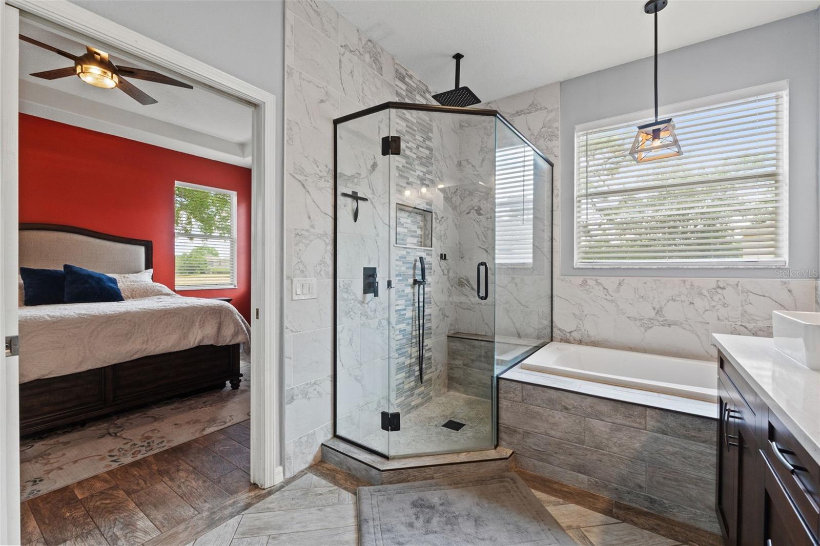 Primary Bathroom-Shower with seperate tub