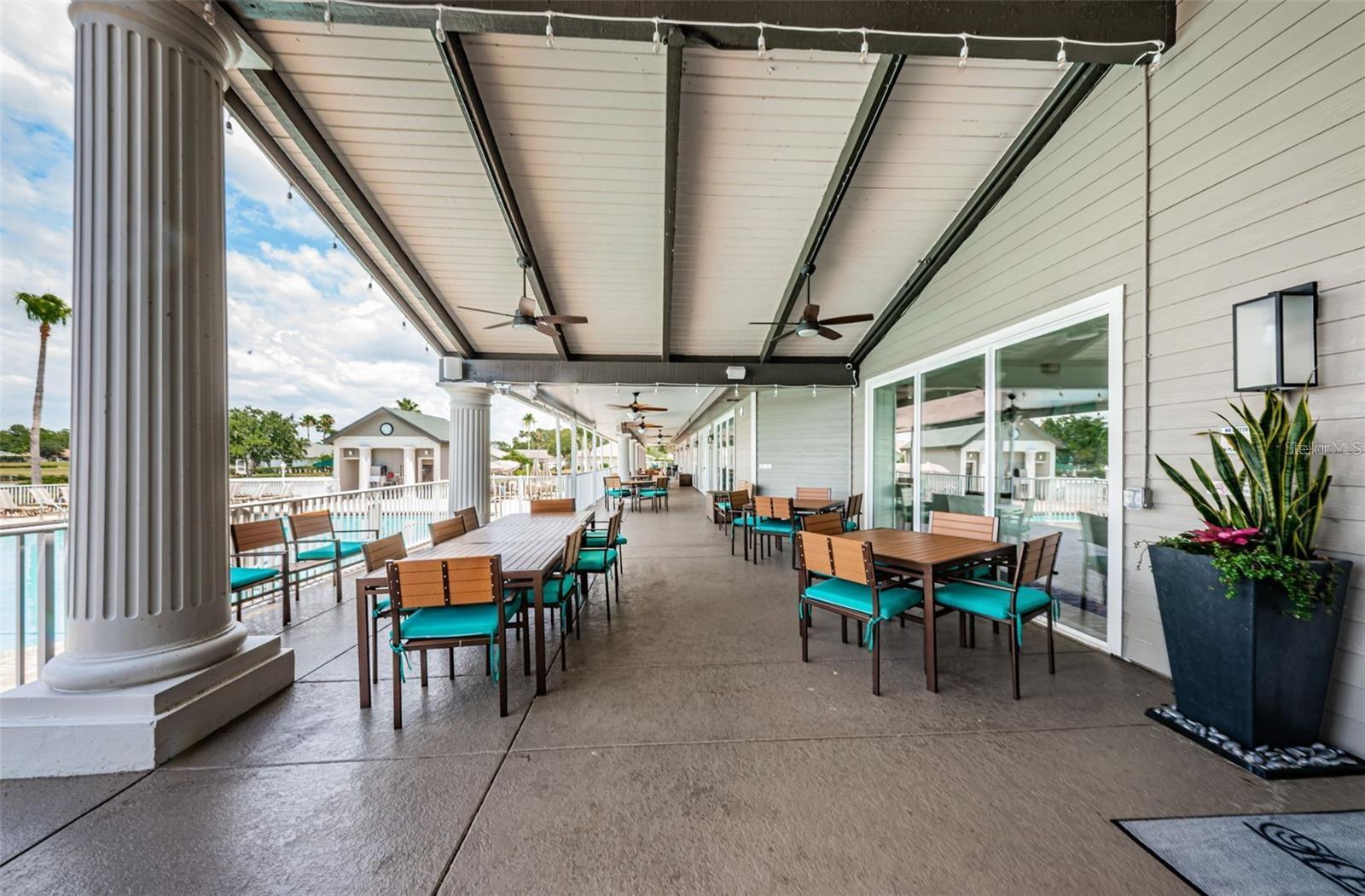 Option to eat on Patio overlooking pool