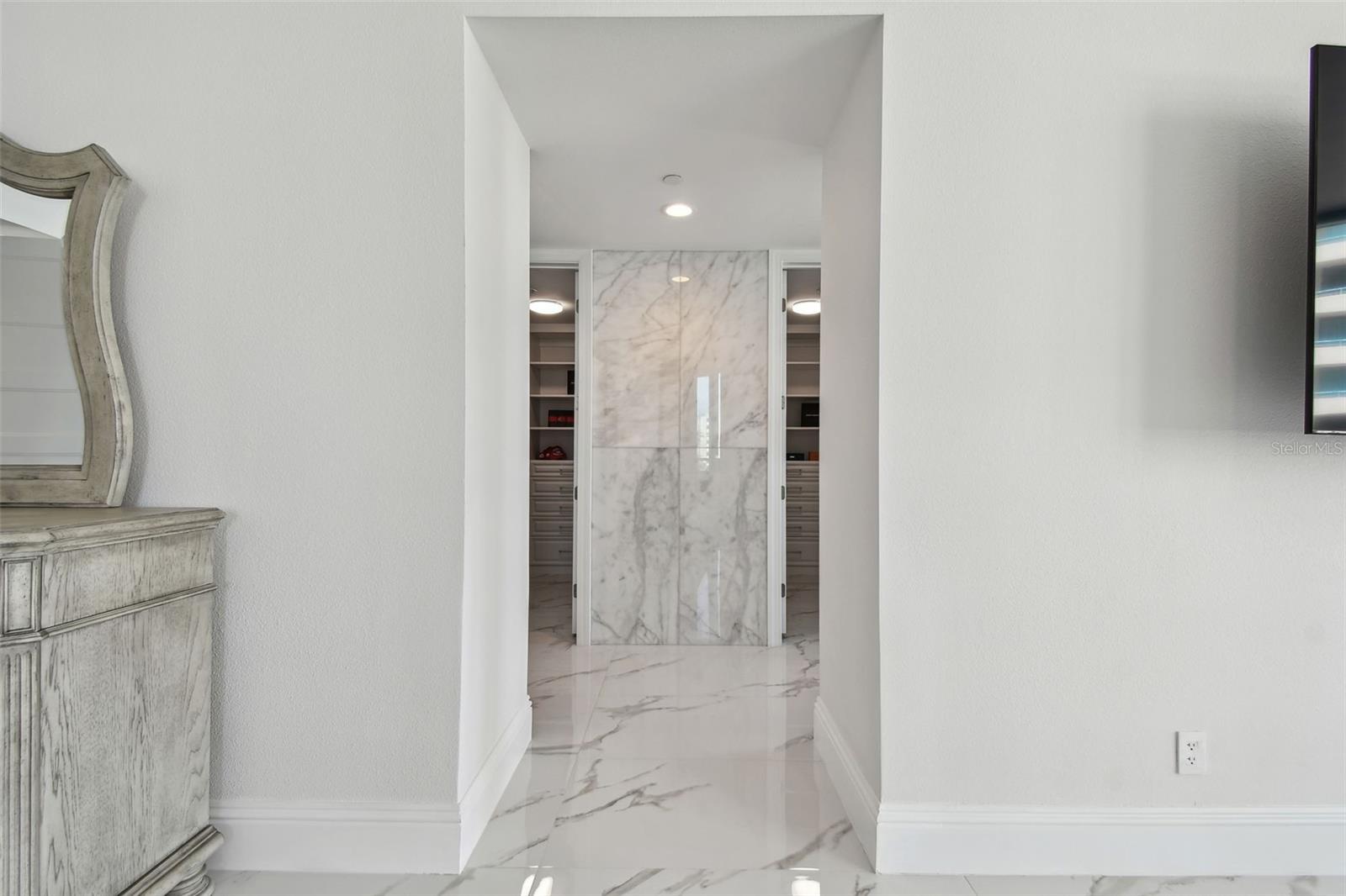 Primary Bedroom entry to Dual EnSuite Bathrooms