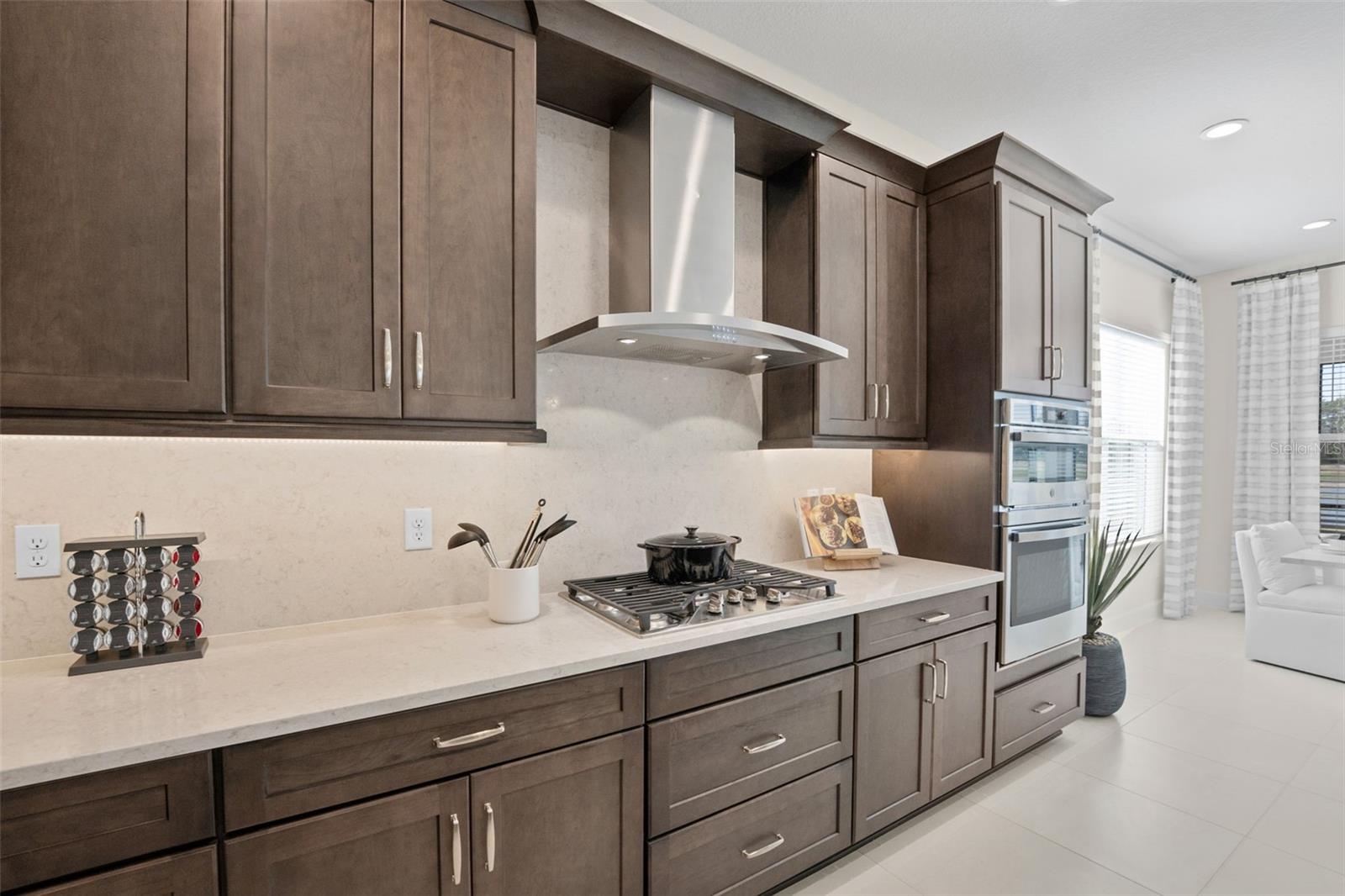 Gas Cooking With Chimney Hood & Lots of Cabinet Space