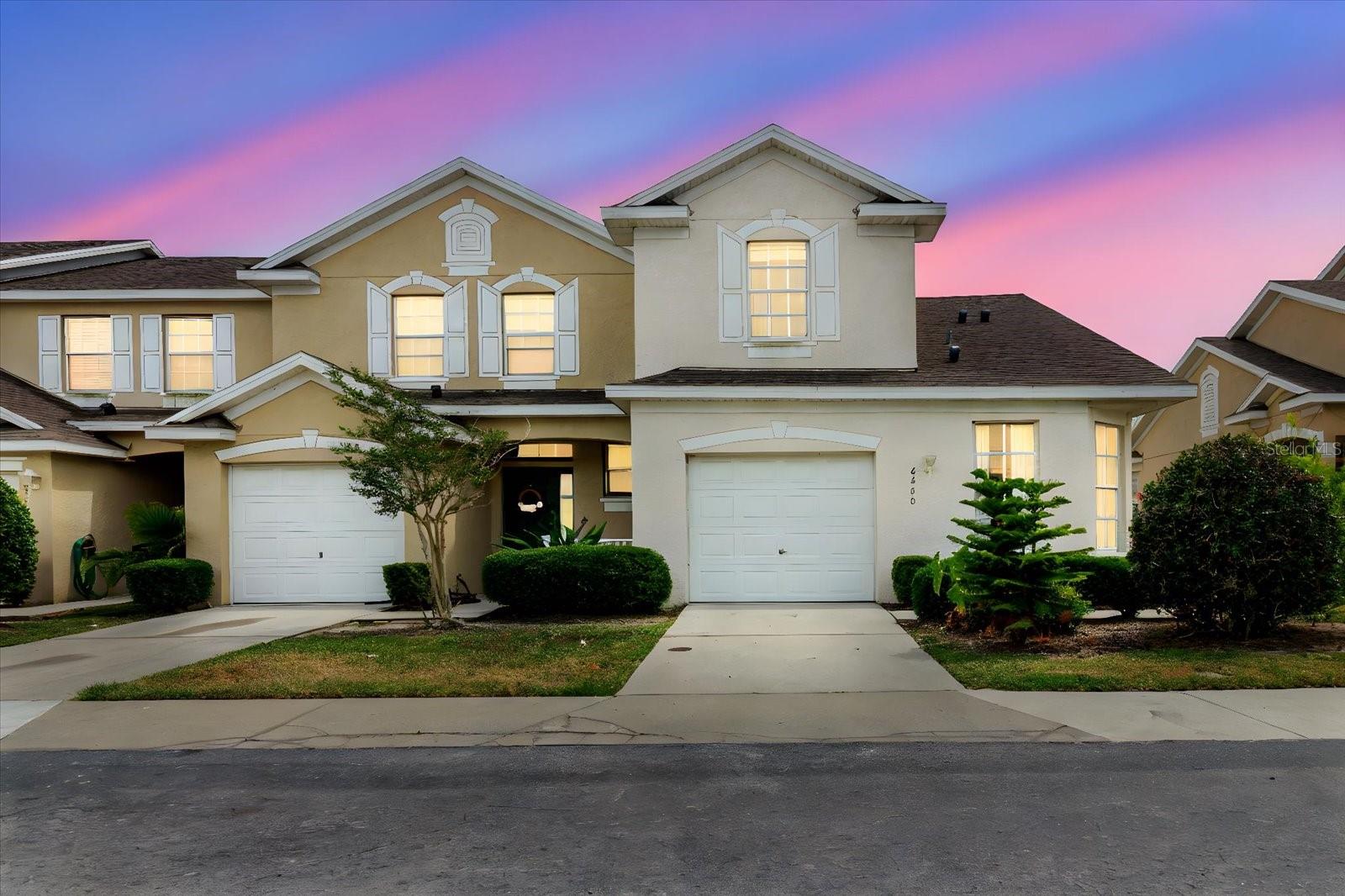 Front of End Unit Townhouse At Sunset