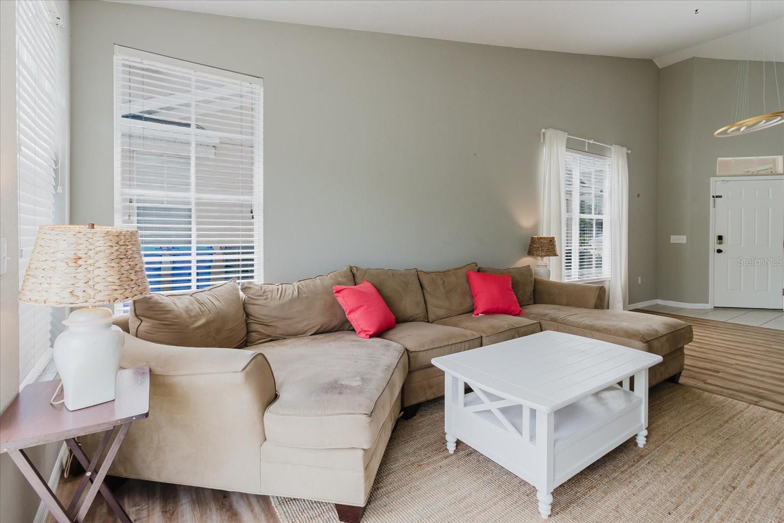 Open Concept Main Living Area With HIGH CEILINGS and Luxury Vinyl Floors