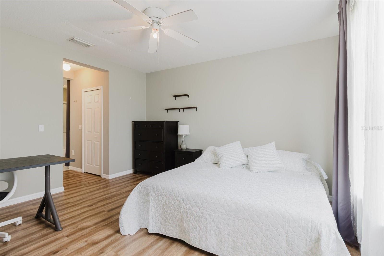 Downstairs Primary Bedroom With Dual Closets, Luxury Vinyl Floors, And Your Own EnSuite Bathroom