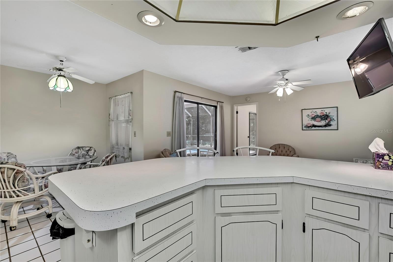 view to the family room from kitchen