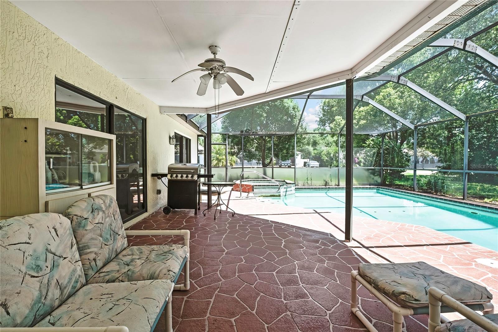 sitting on the lanai